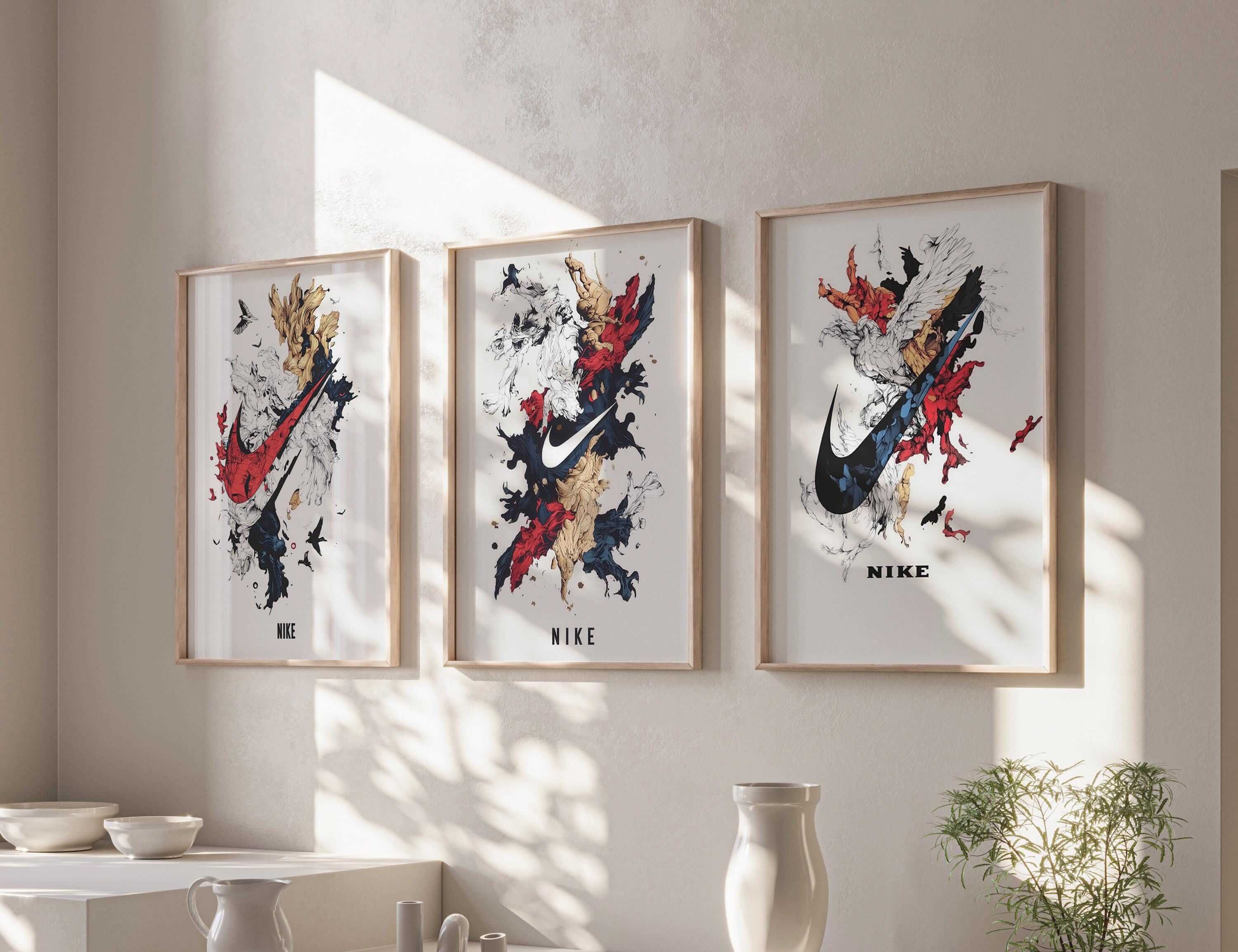 Abstract Nike Wall Art Set of 3 - Haus of Prints