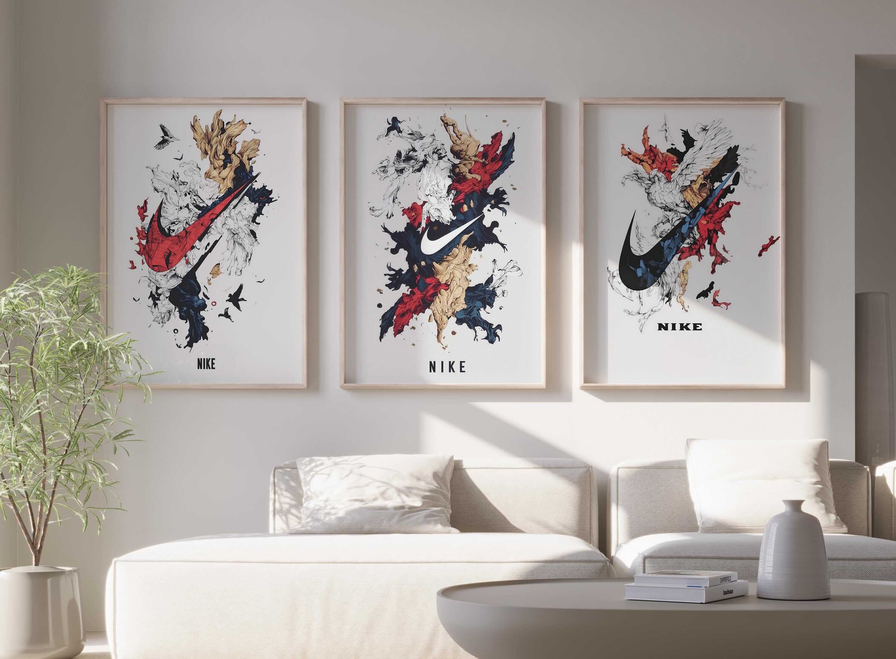Abstract Nike Wall Art Set of 3 - Haus of Prints