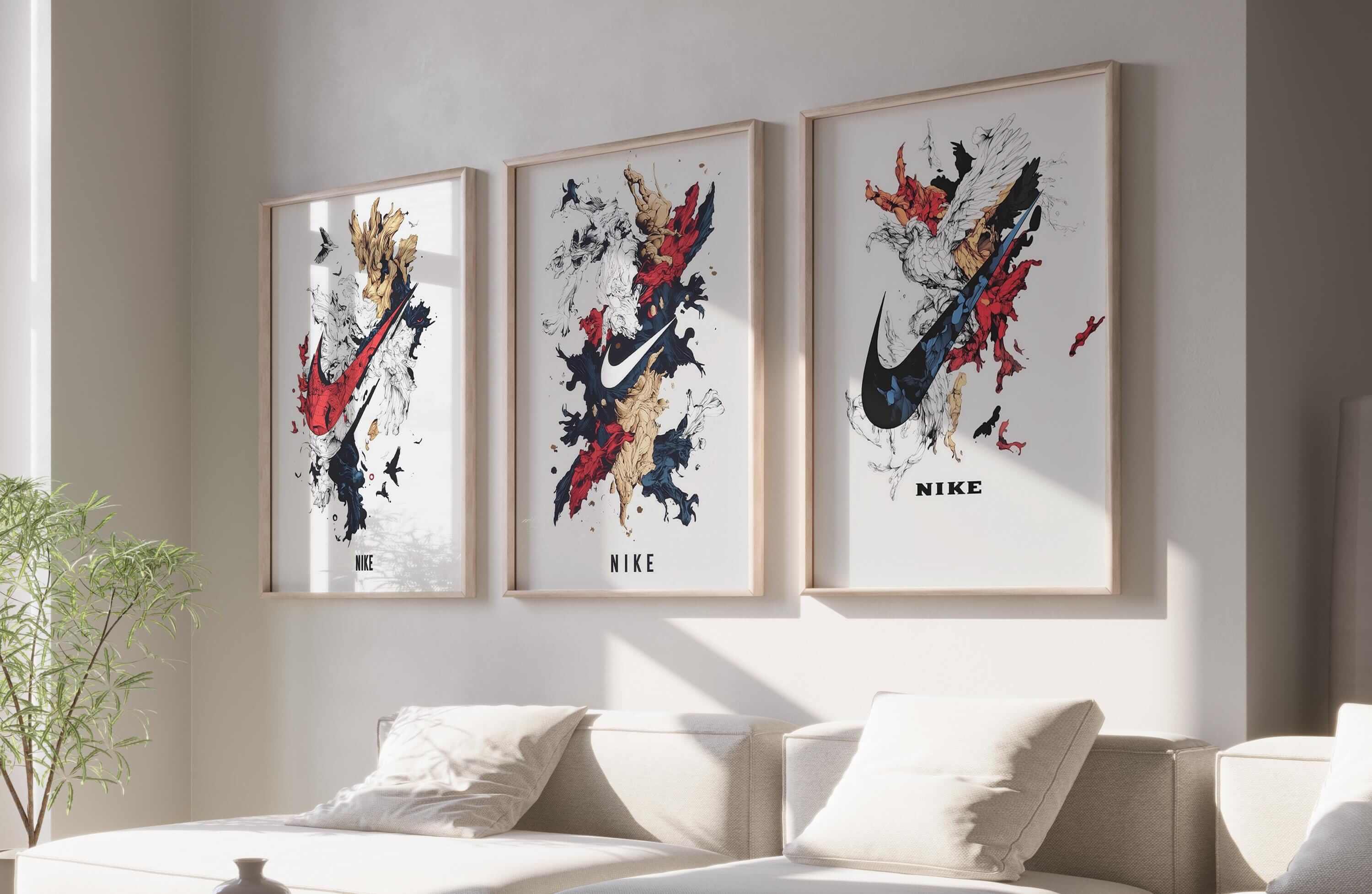 Abstract Nike Wall Art Set of 3 - Haus of Prints