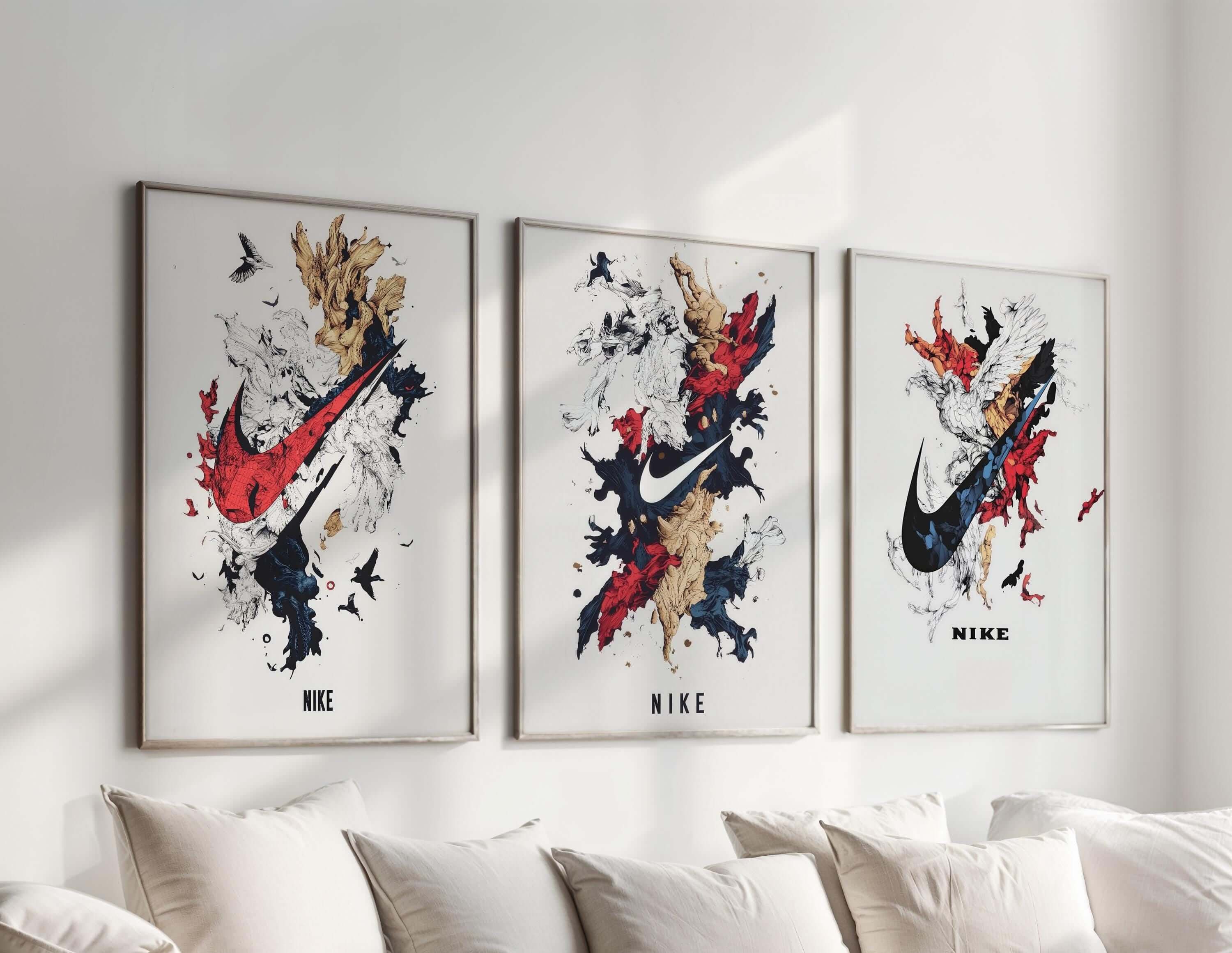 Abstract Nike Wall Art Set of 3 - Haus of Prints