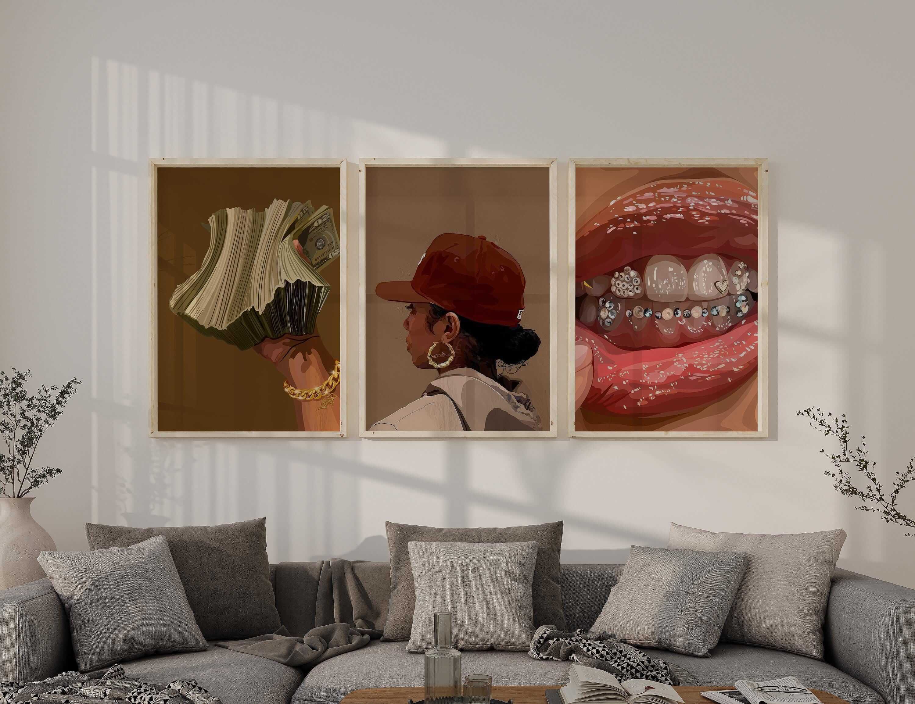 Afrocentric Black Woman Art Prints Set of 9 - Haus of Prints