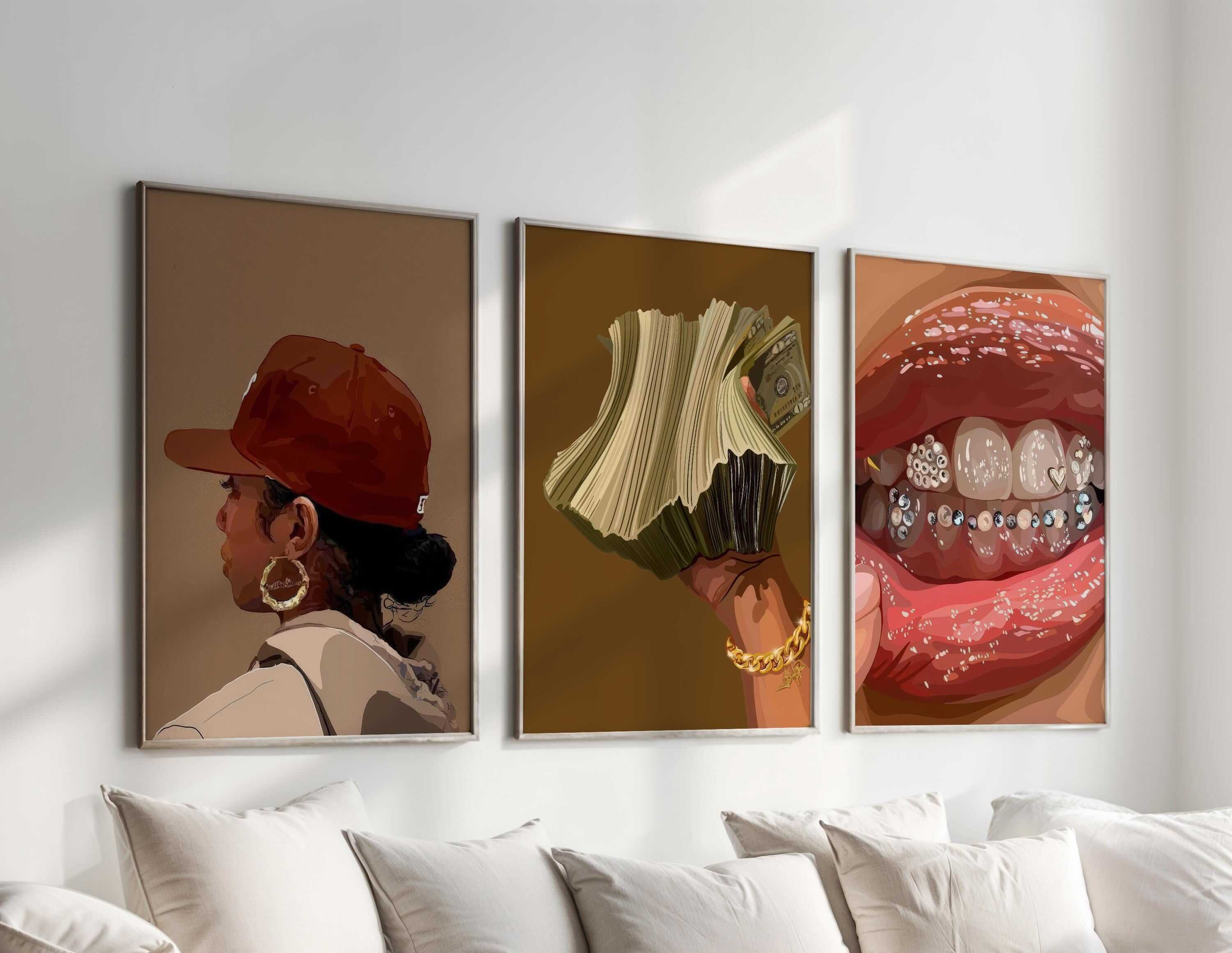 Afrocentric Black Woman Art Prints Set of 9 - Haus of Prints