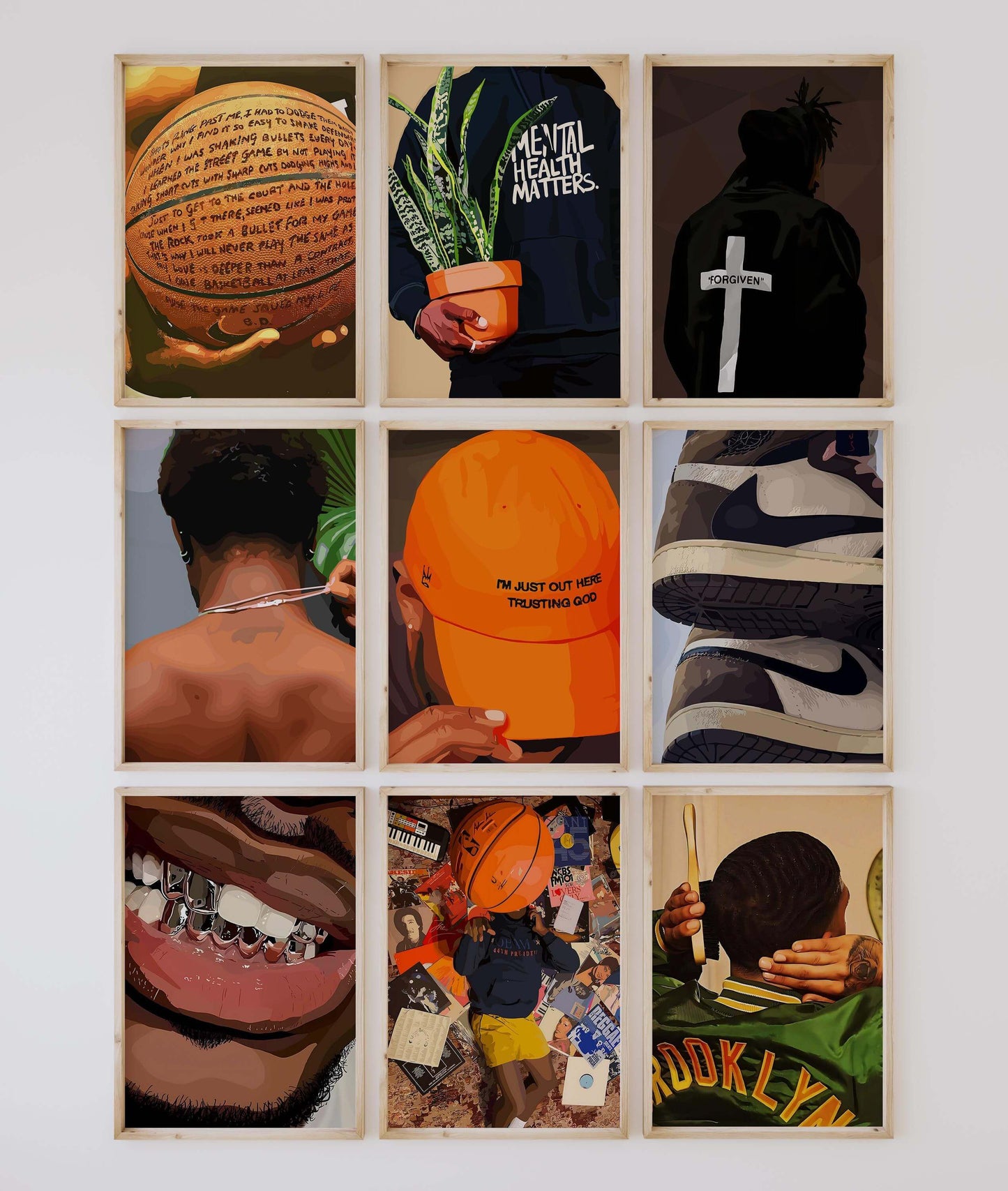 Black Masculine Wall Art Set of 3 - Haus of Prints