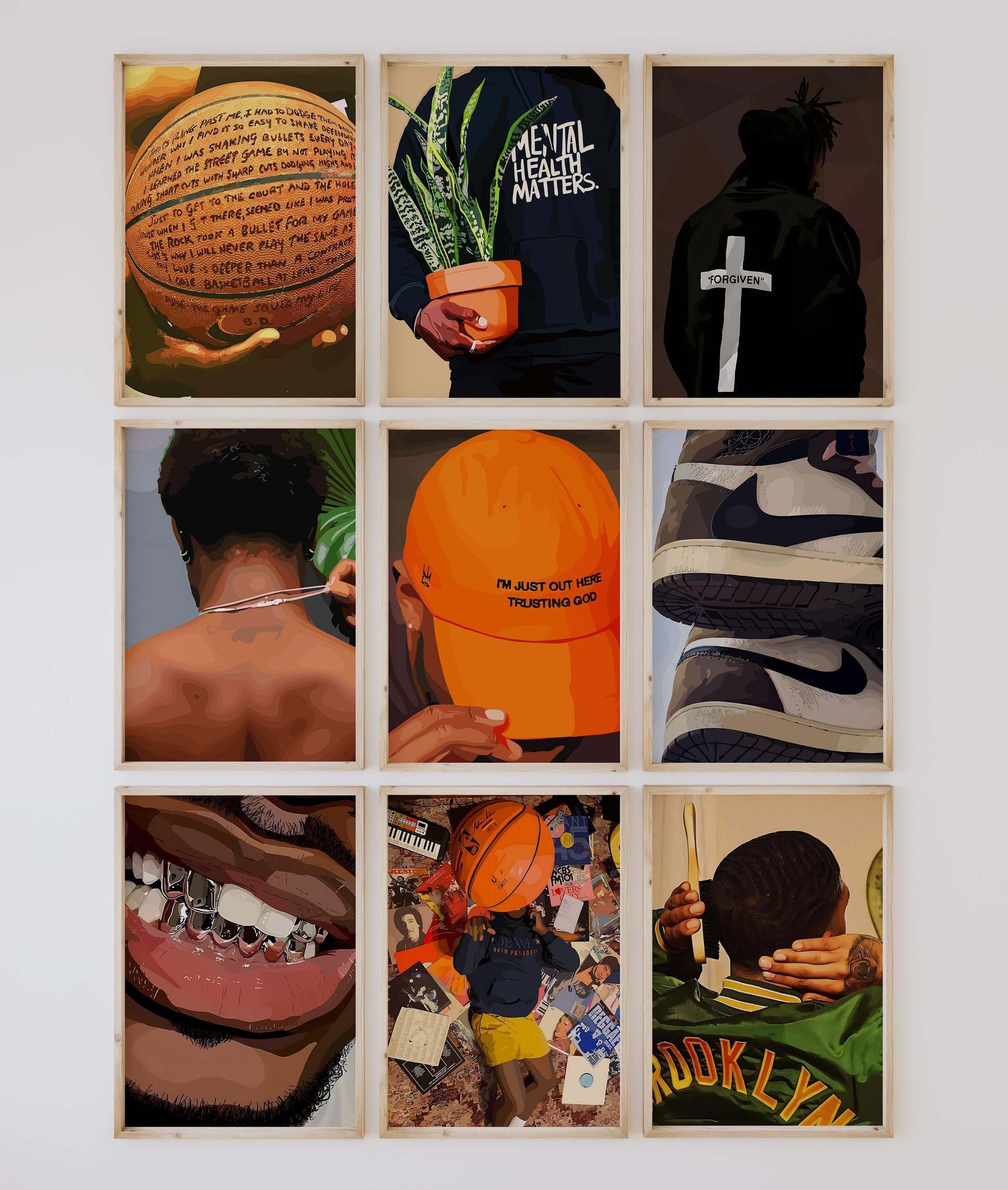 Black Masculine Wall Art Set of 3 - Haus of Prints