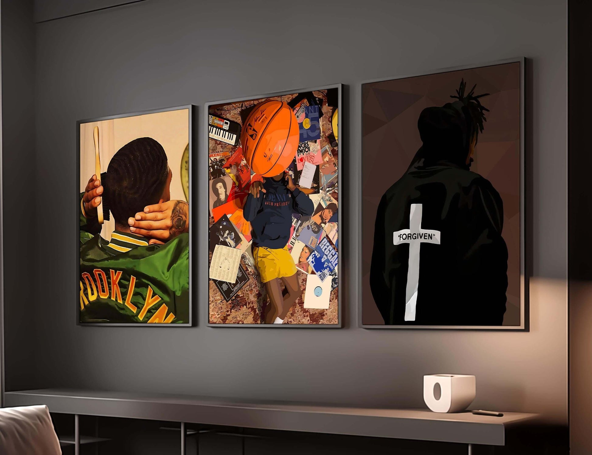 Black Masculine Wall Art Set of 3 - Haus of Prints