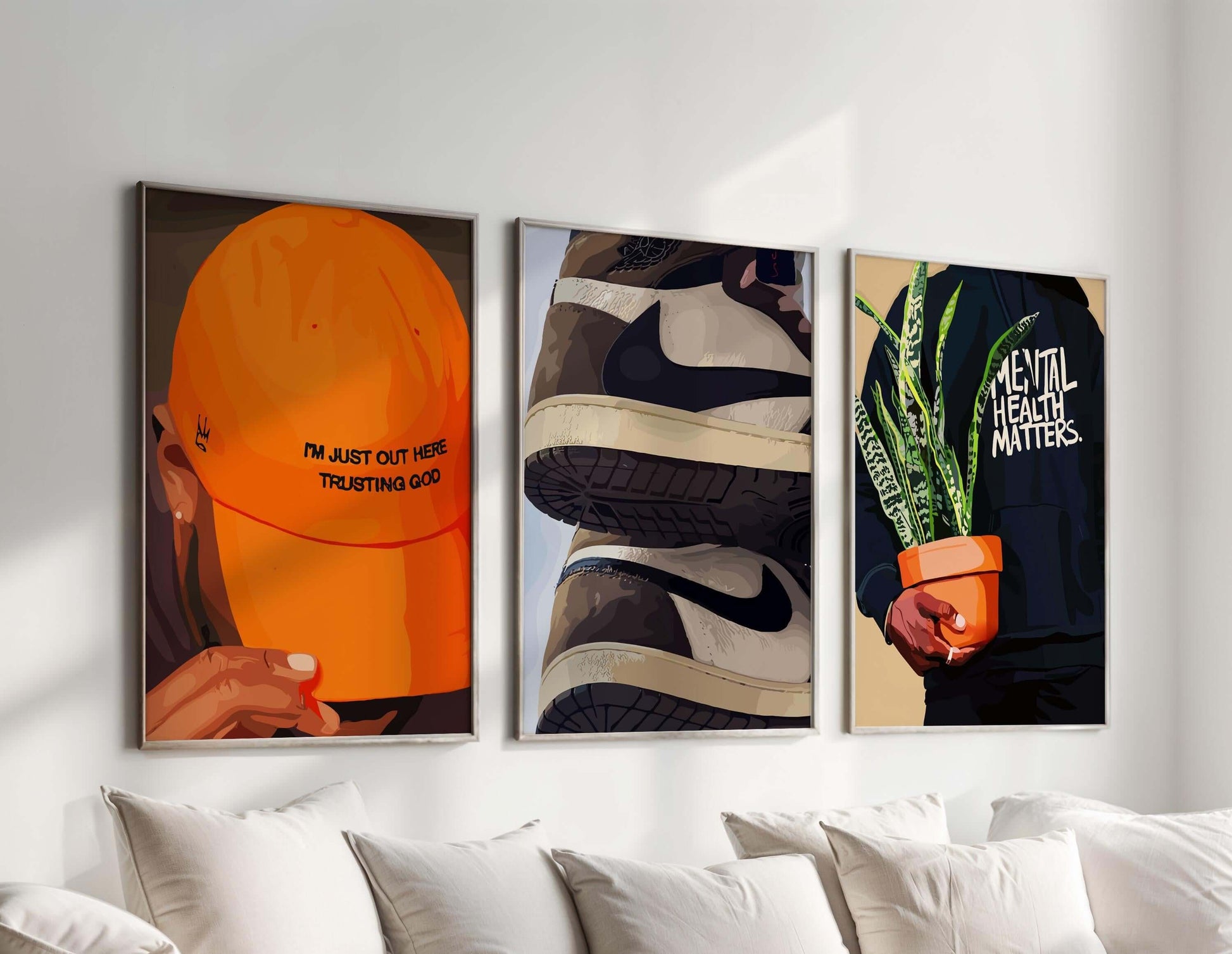 Black Masculine Wall Art Set of 3 - Haus of Prints