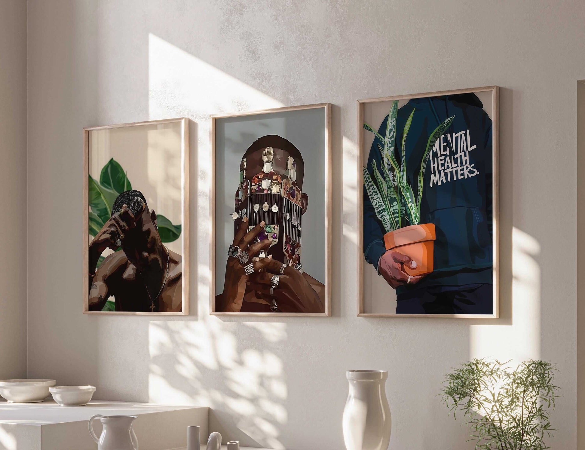 Black Melanin Art Set of 3 - Haus of Prints