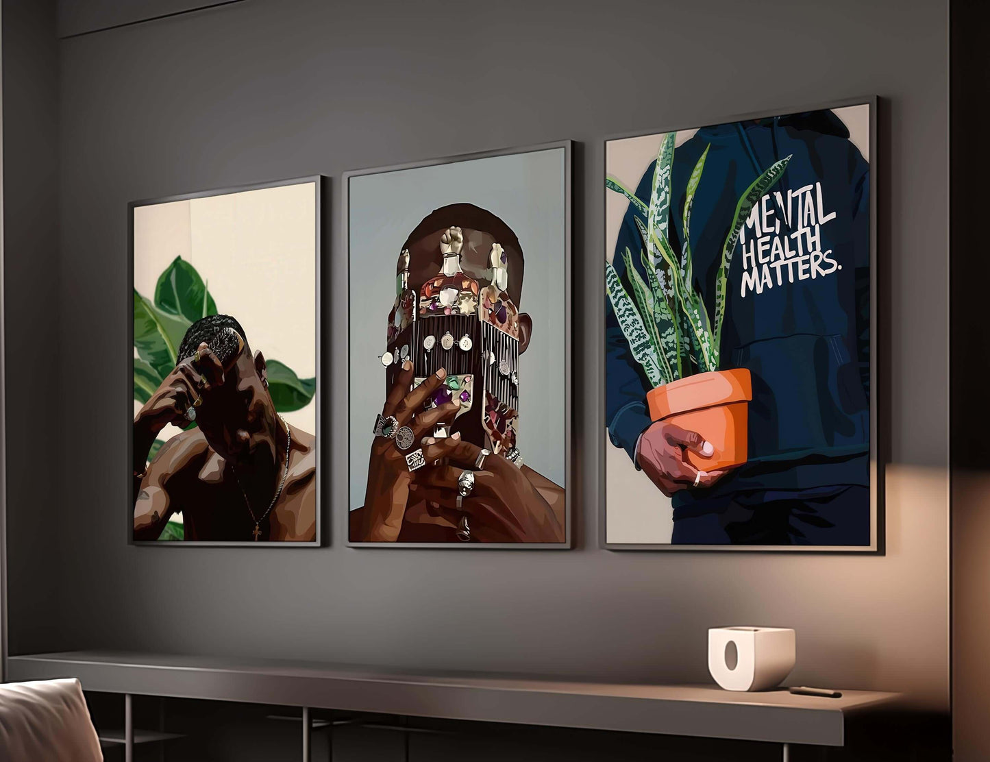 Black Melanin Art Set of 3 - Haus of Prints