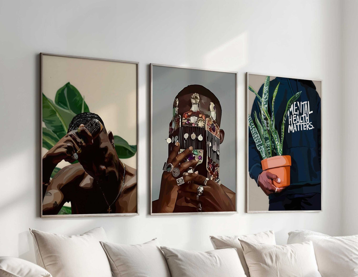 Black Melanin Art Set of 3 - Haus of Prints