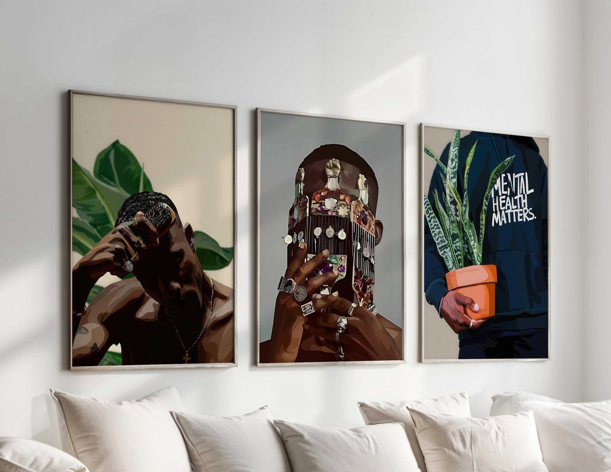 Black Melanin Art Set of 3 - Haus of Prints