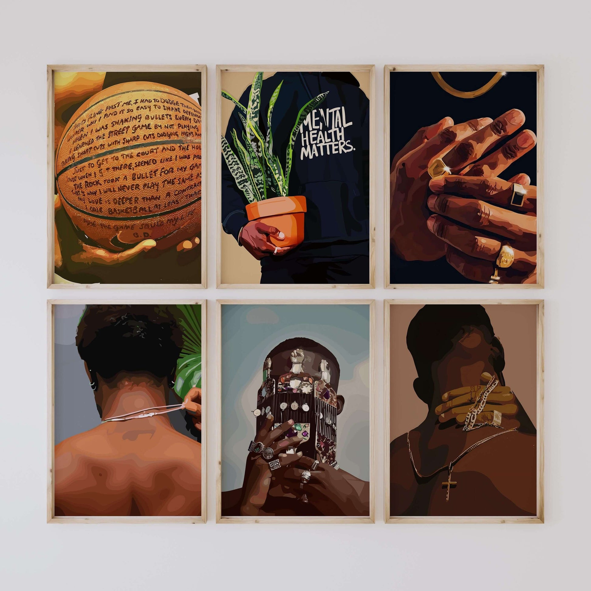 Black Men Cave Poster Set of 6 - Haus of Prints