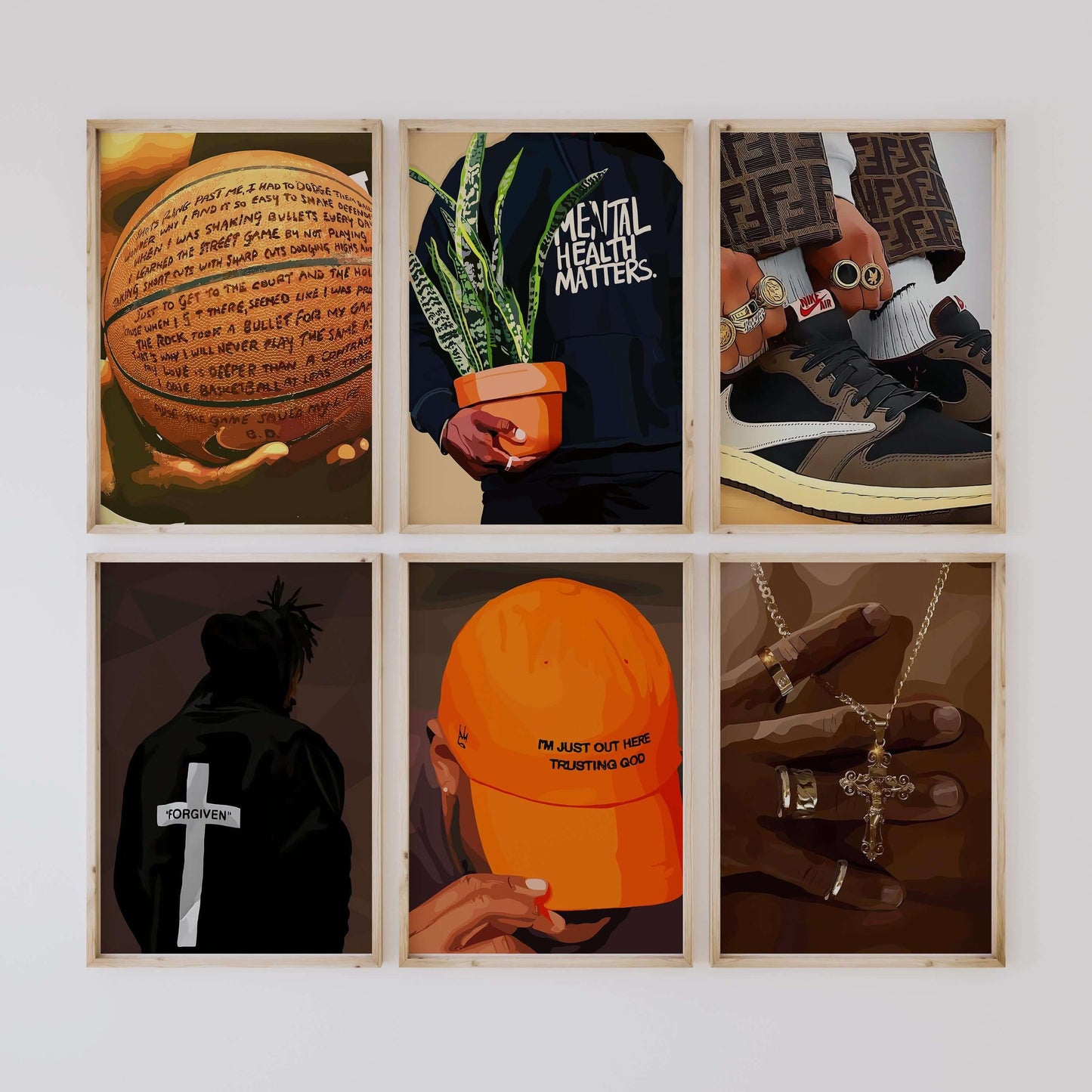 Black Men Urban Poster Set of 6 - Haus of Prints