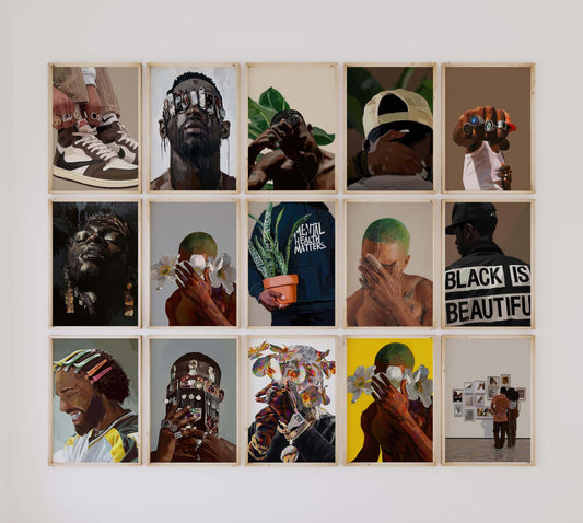 Black Men Wall Art Set of 15 - Printable Wall Art by Haus of Prints
