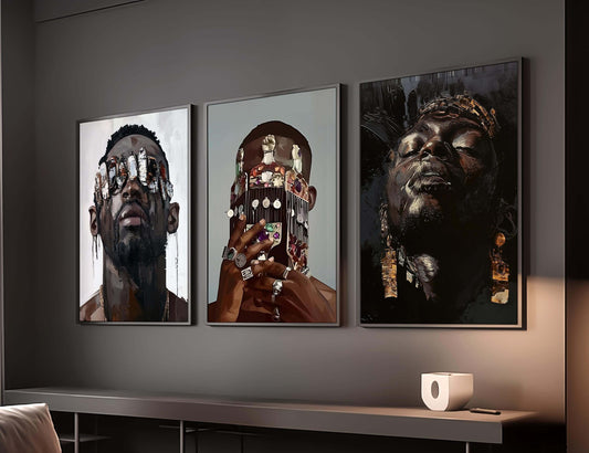 Black Men Wall Art Set of 3 - Printable Wall Art by Haus of Prints