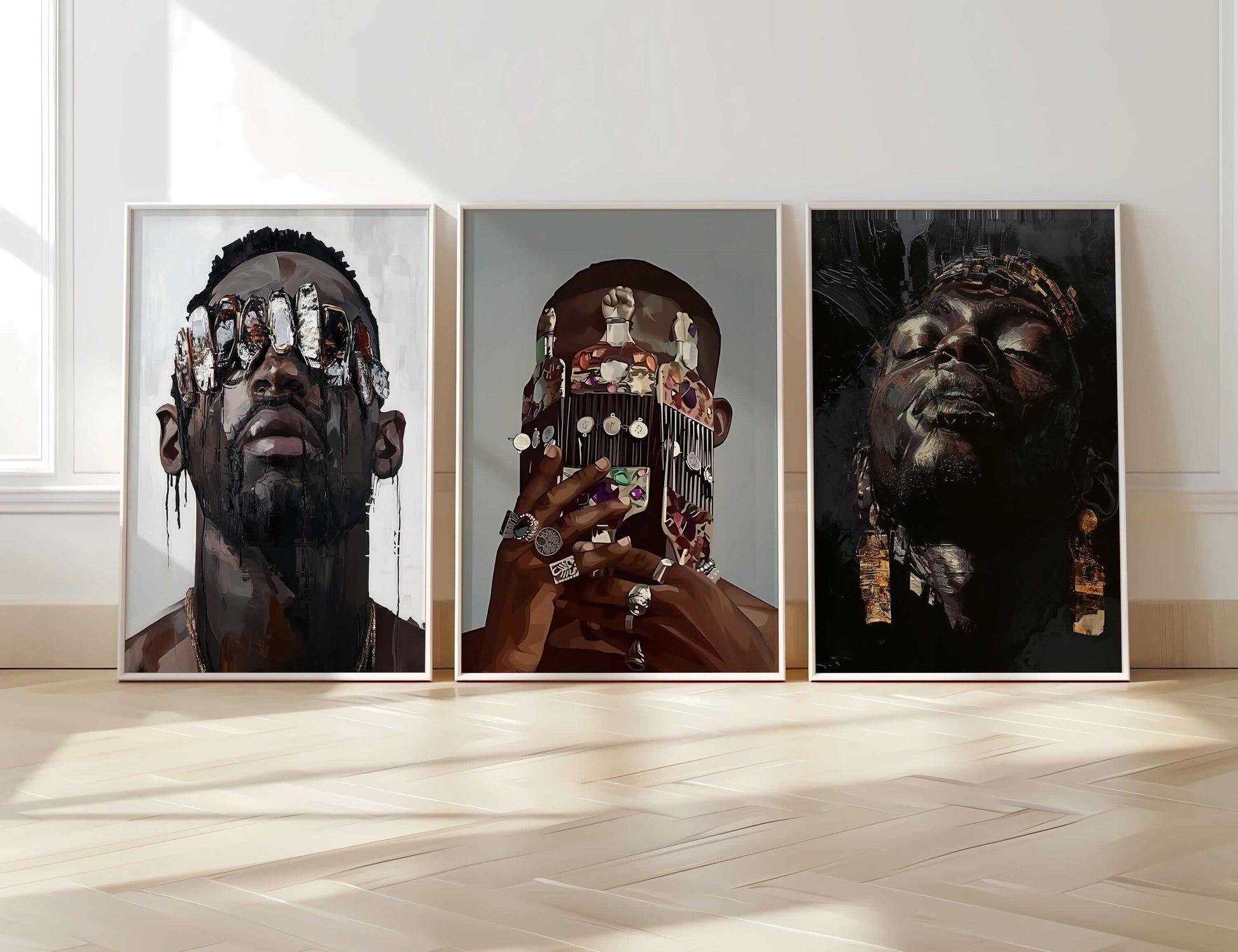 Black Men Wall Art Set of 3 - Haus of Prints