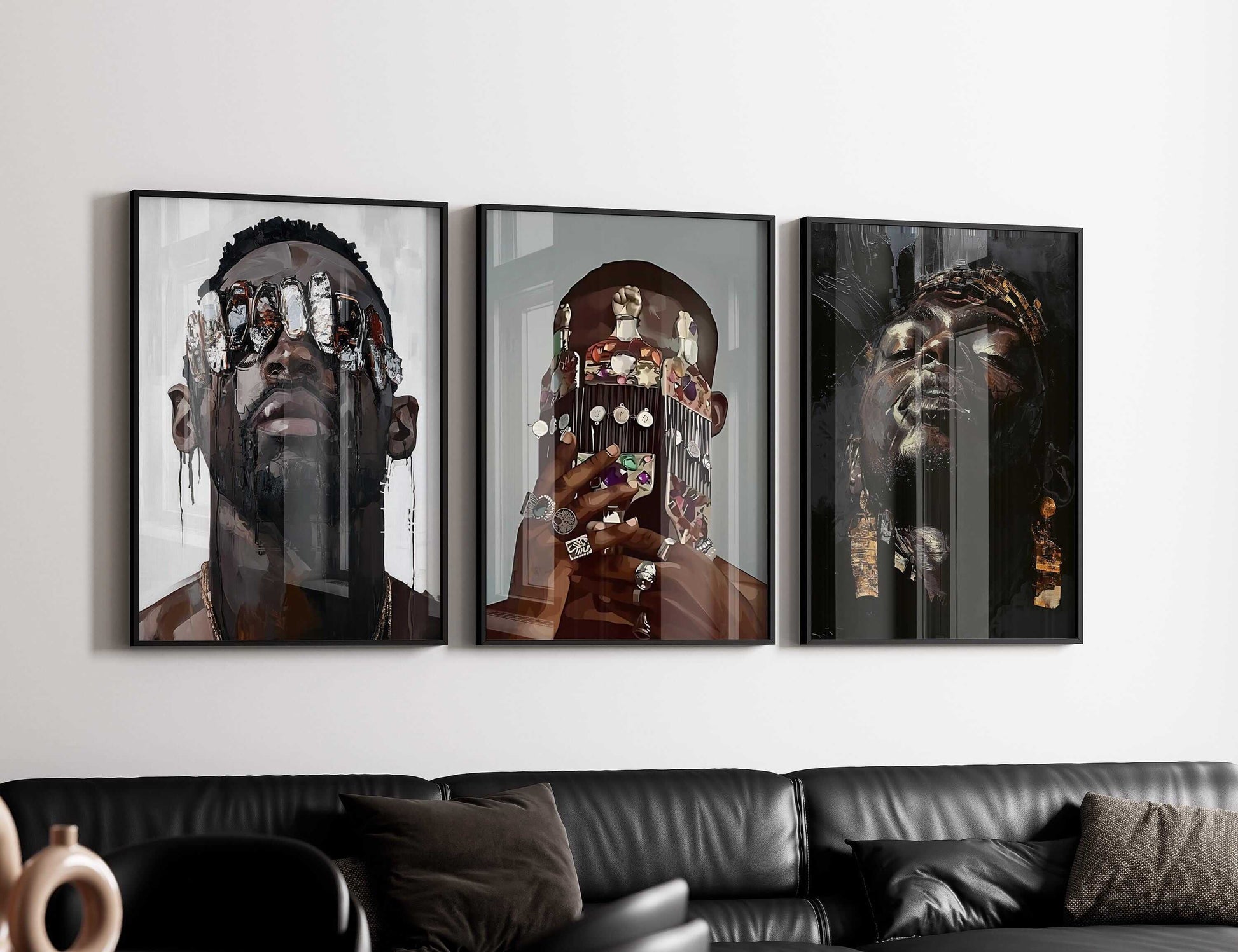 Black Men Wall Art Set of 3 - Haus of Prints