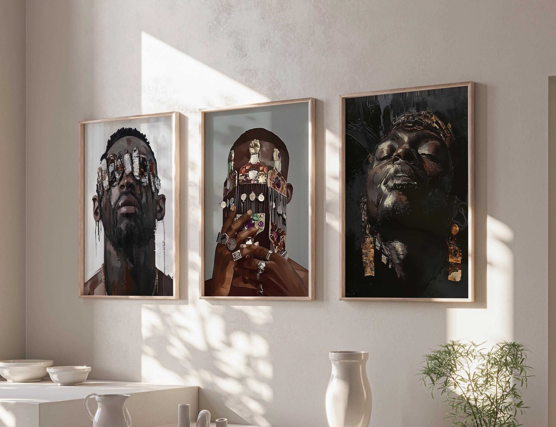 Black Men Wall Art Set of 3 - Haus of Prints