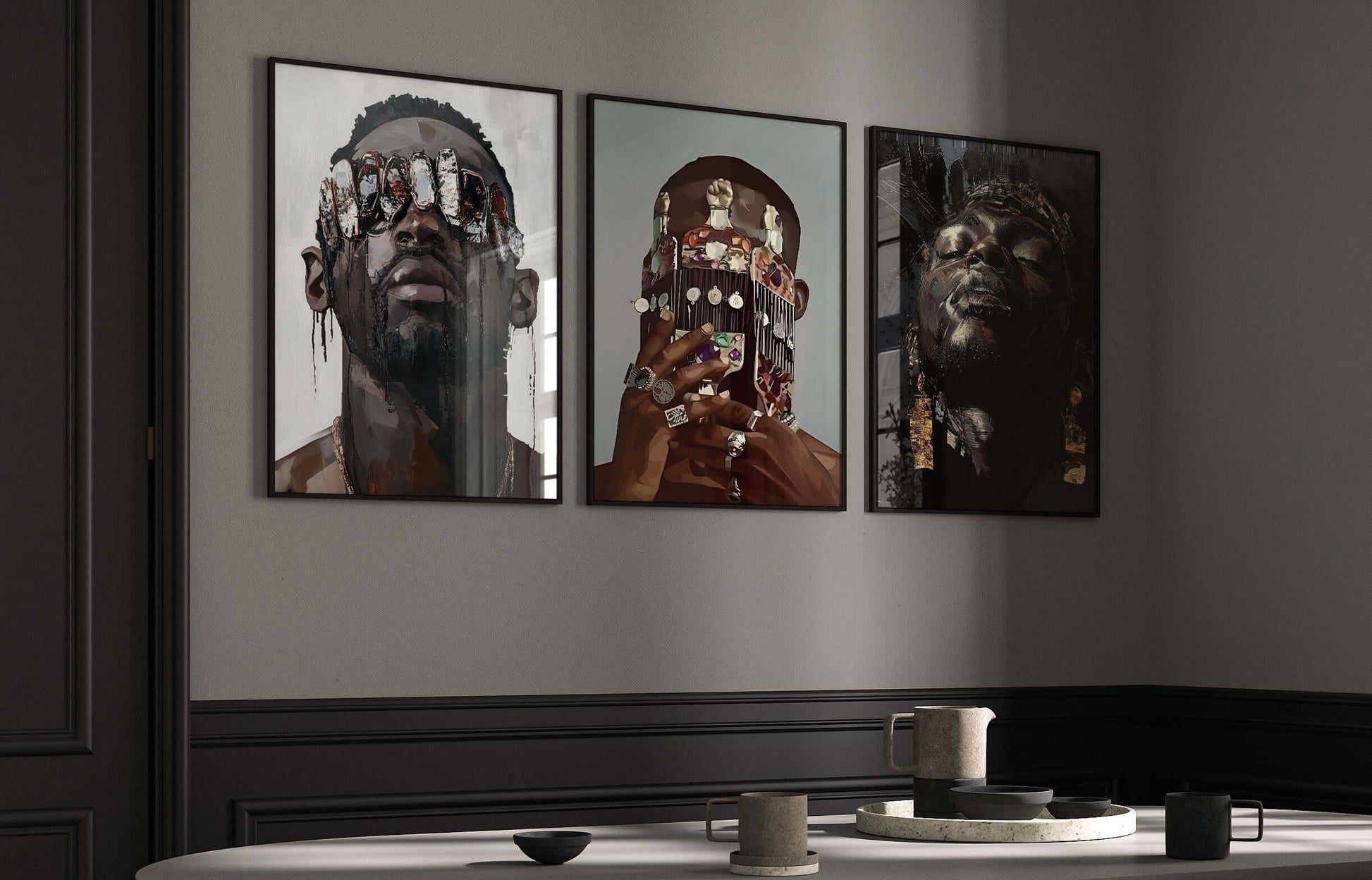 Black Men Wall Art Set of 3 - Haus of Prints