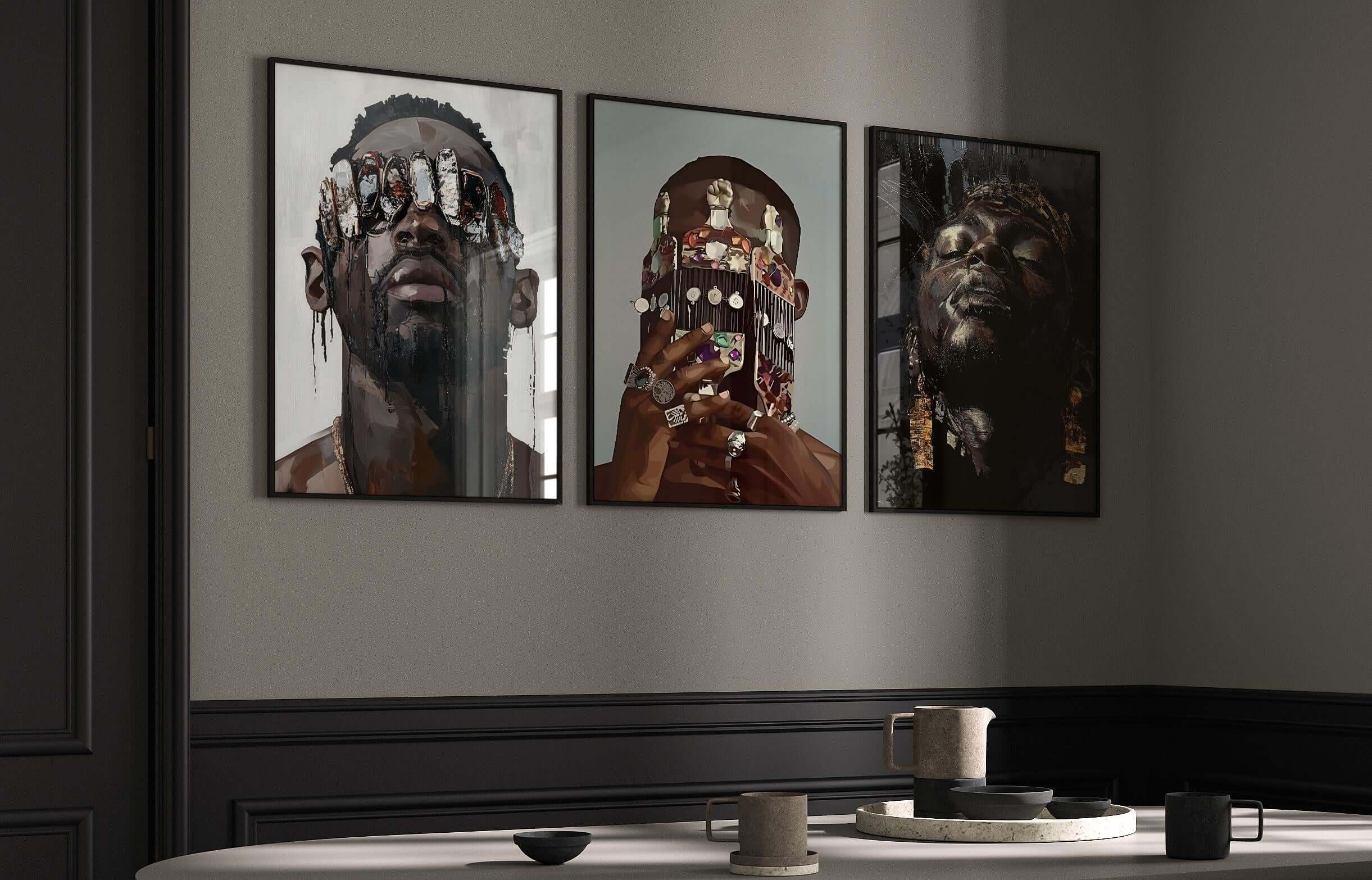 Black Men Wall Art Set of 3 - Haus of Prints