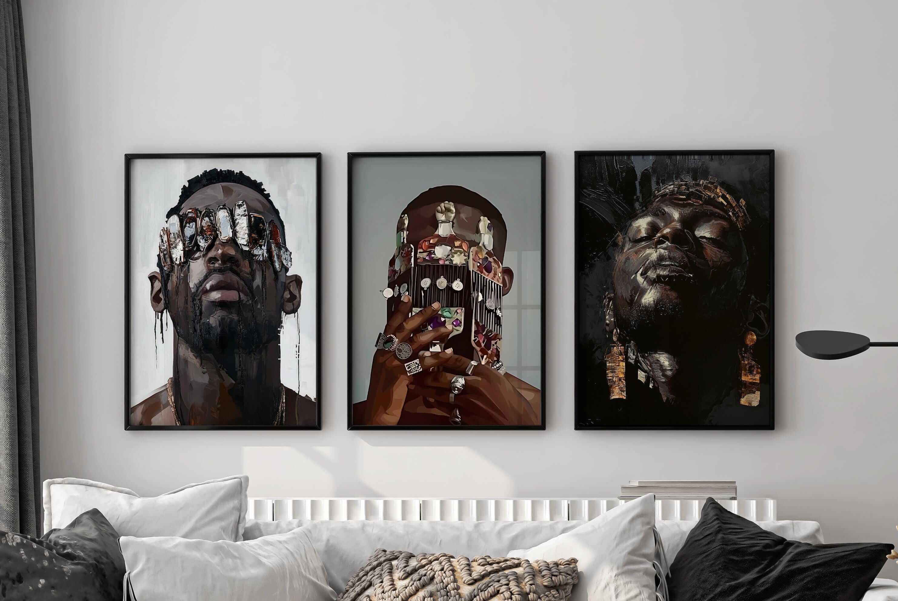 Black Men Wall Art Set of 3 - Haus of Prints