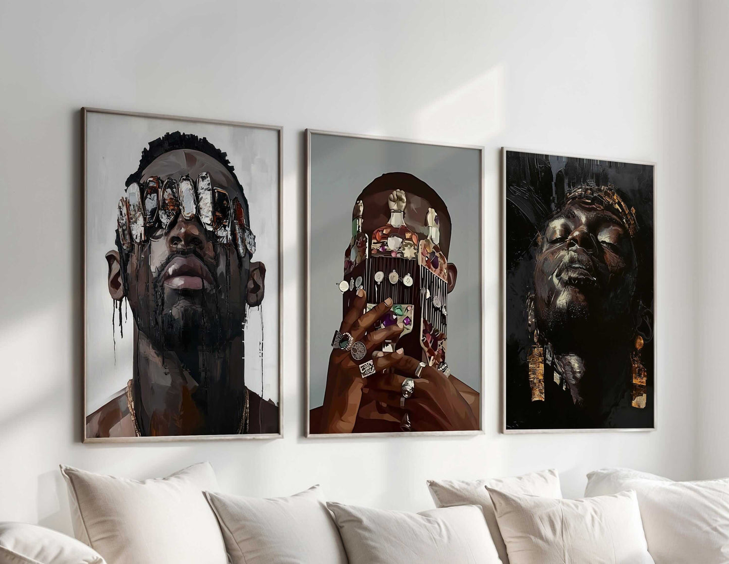 Black Men Wall Art Set of 3 - Haus of Prints