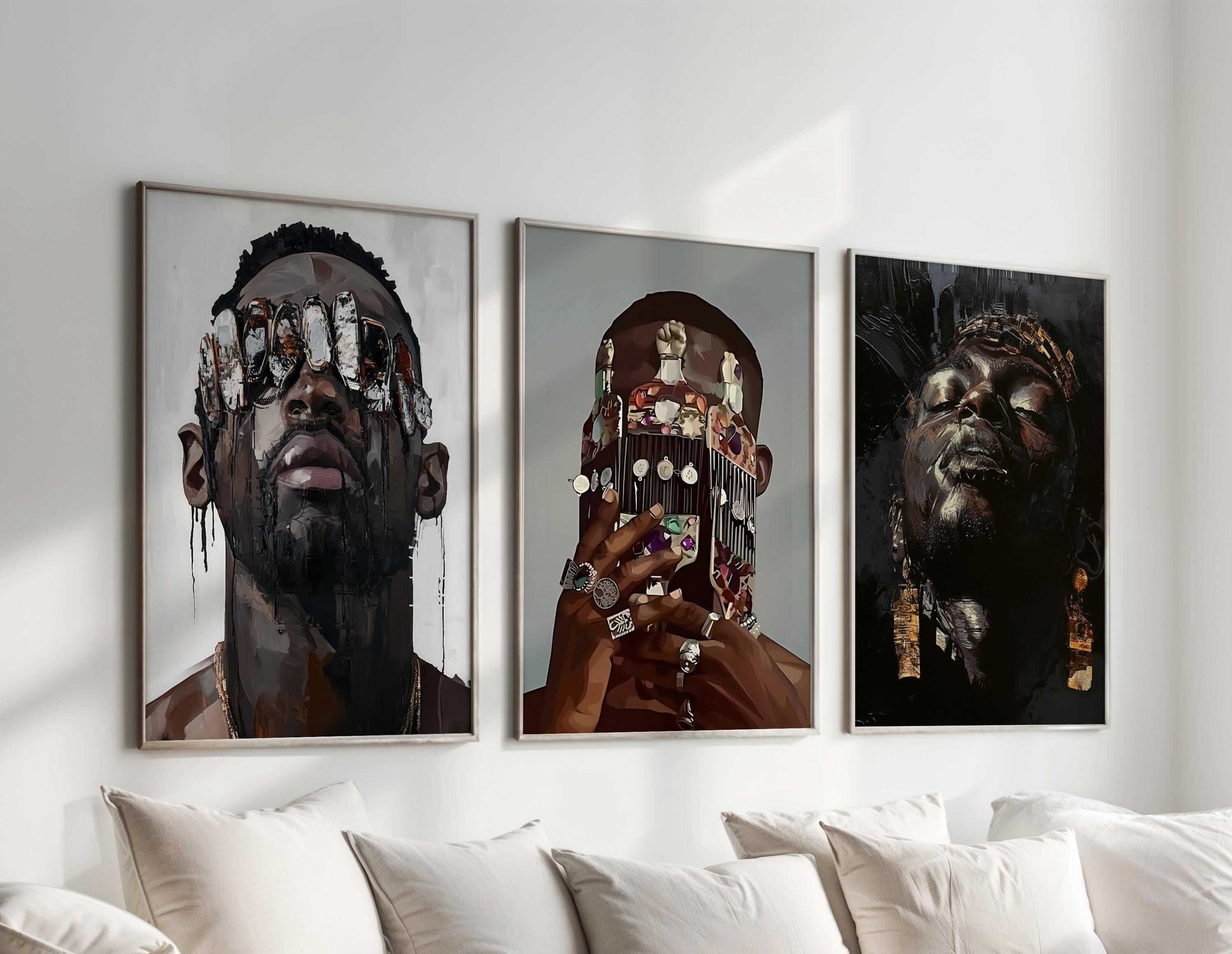 Black Men Wall Art Set of 3 - Haus of Prints