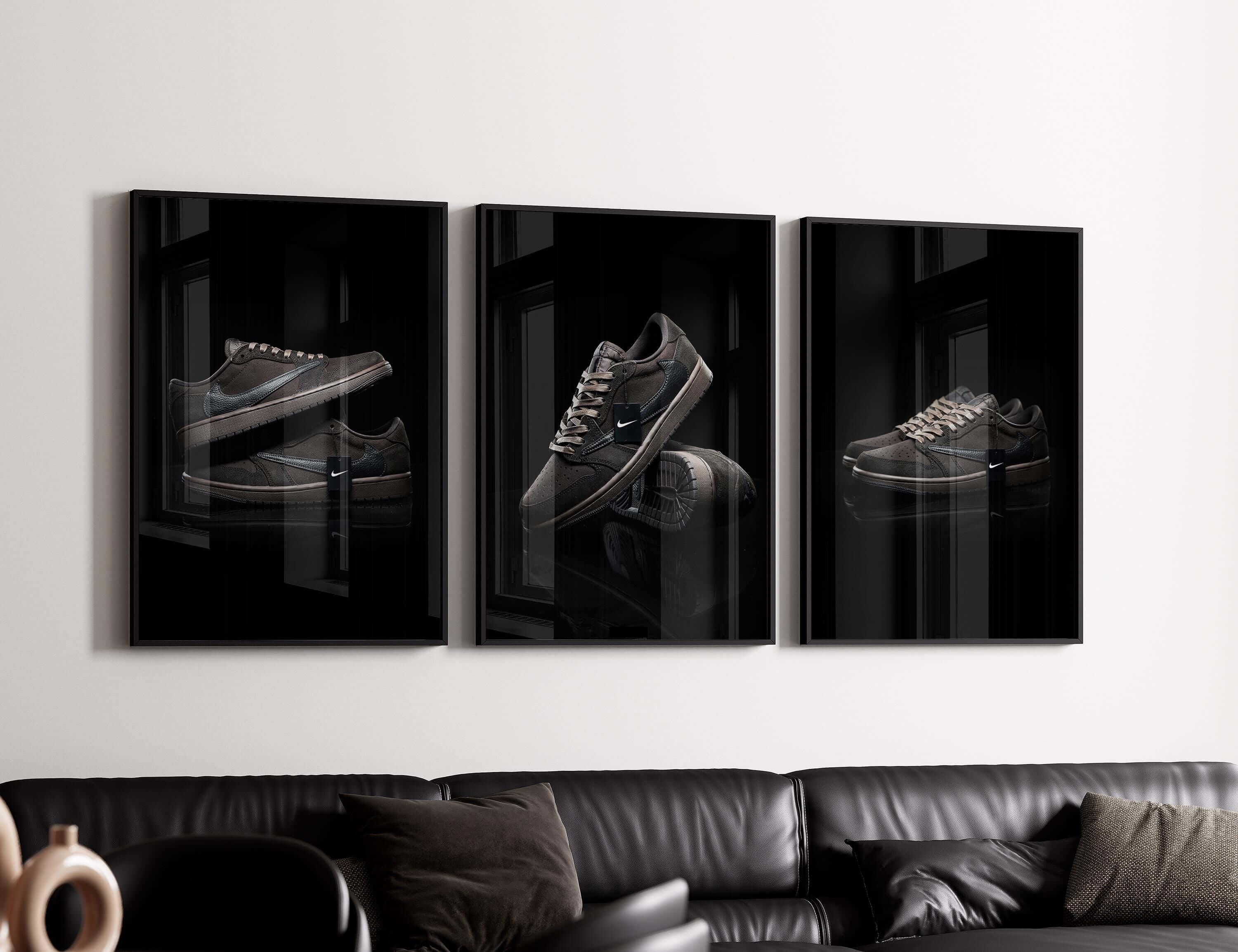 Black Sneaker Wall Art Set of 3 - Haus of Prints