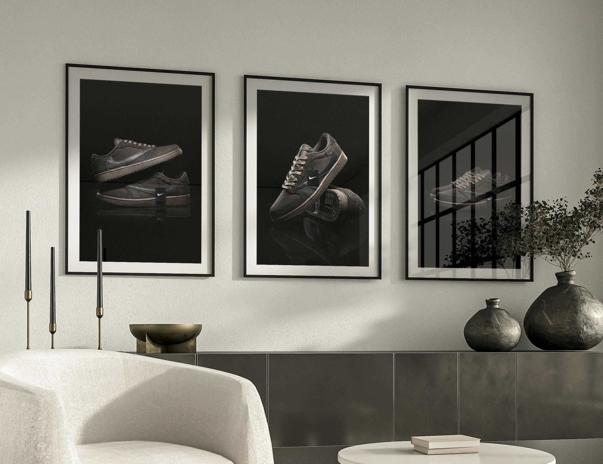 Black Sneaker Wall Art Set of 3 - Haus of Prints