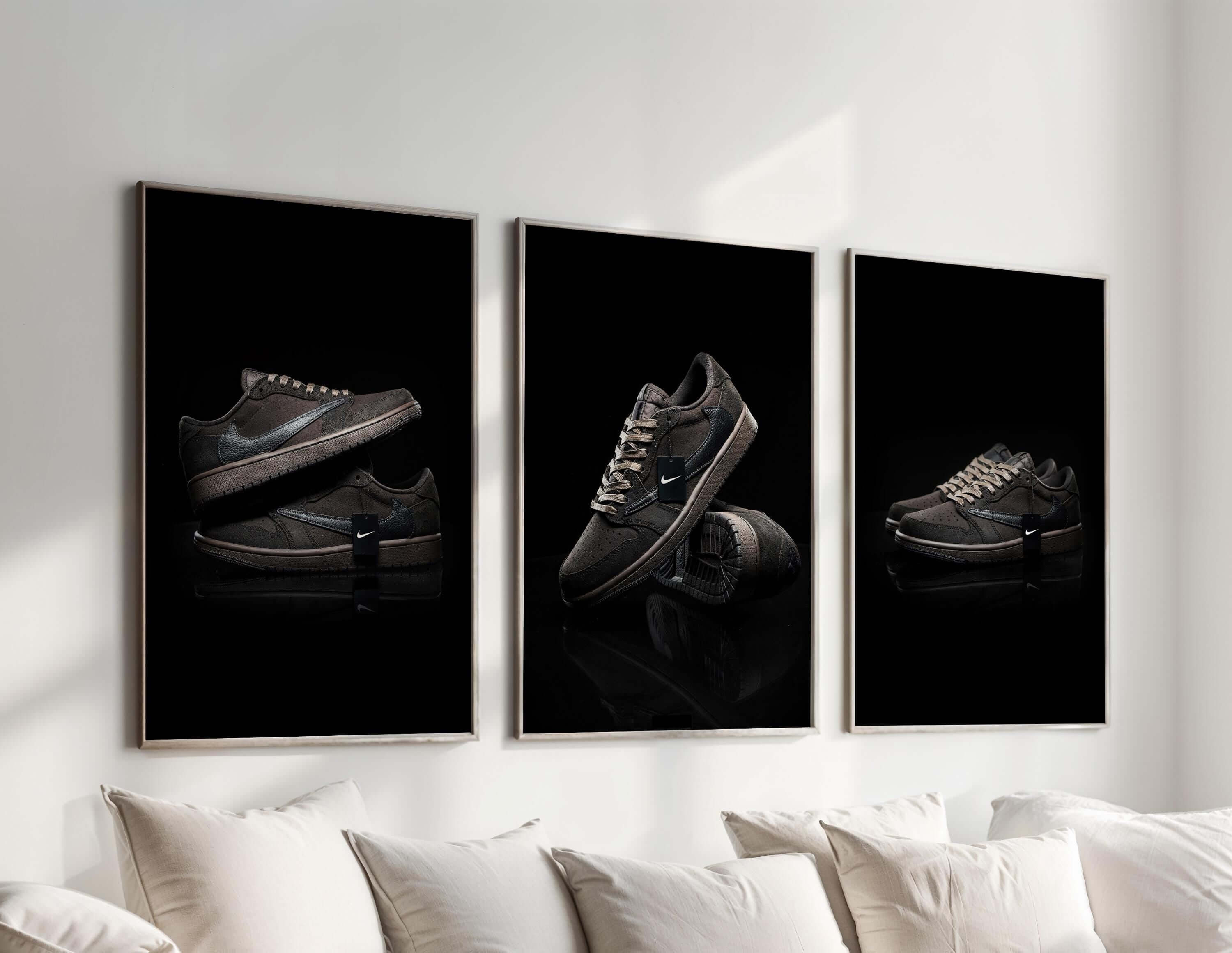 Black Sneaker Wall Art Set of 3 - Haus of Prints