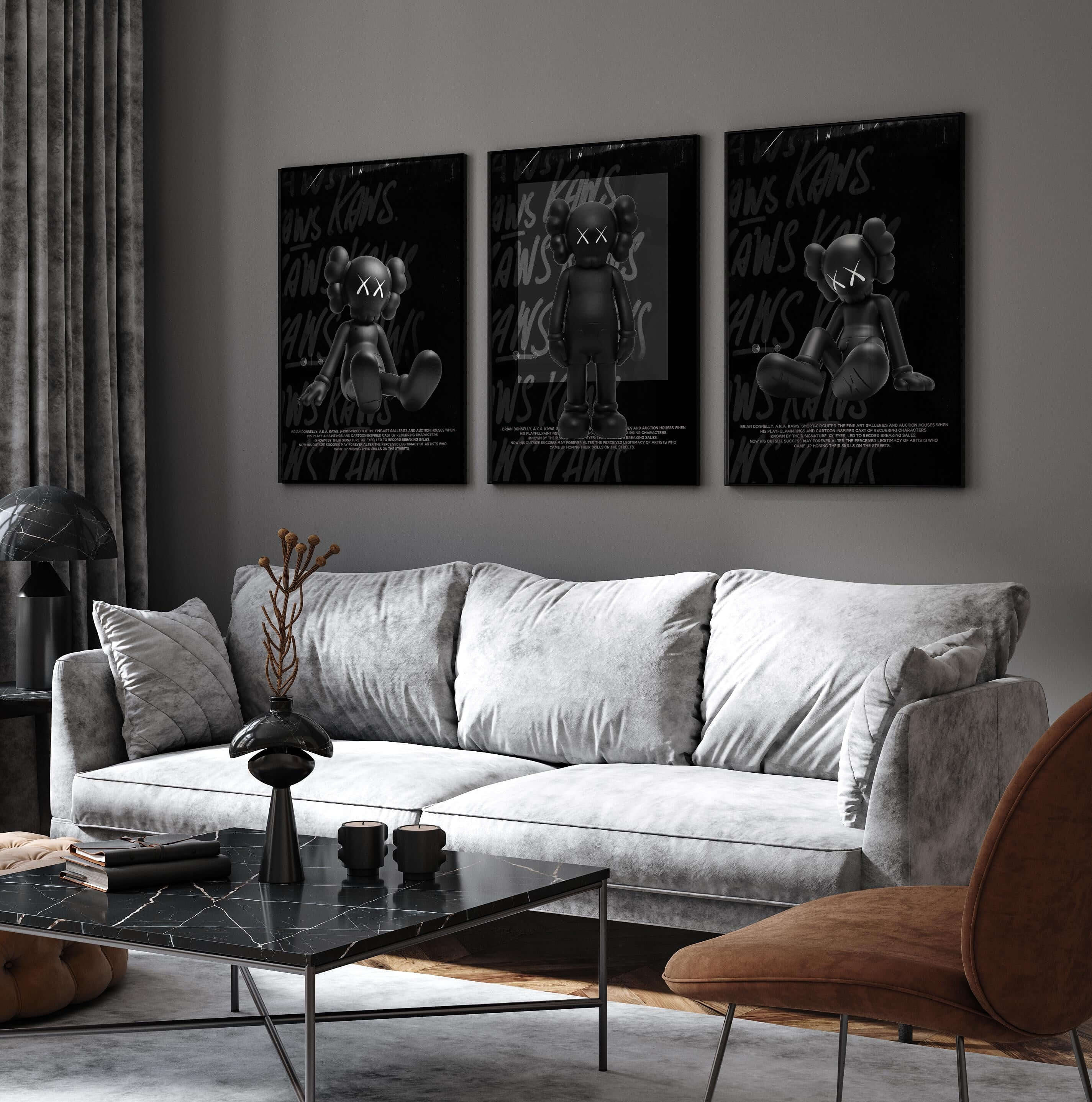 Black Urban Wall Art Set of 3 - Haus of Prints