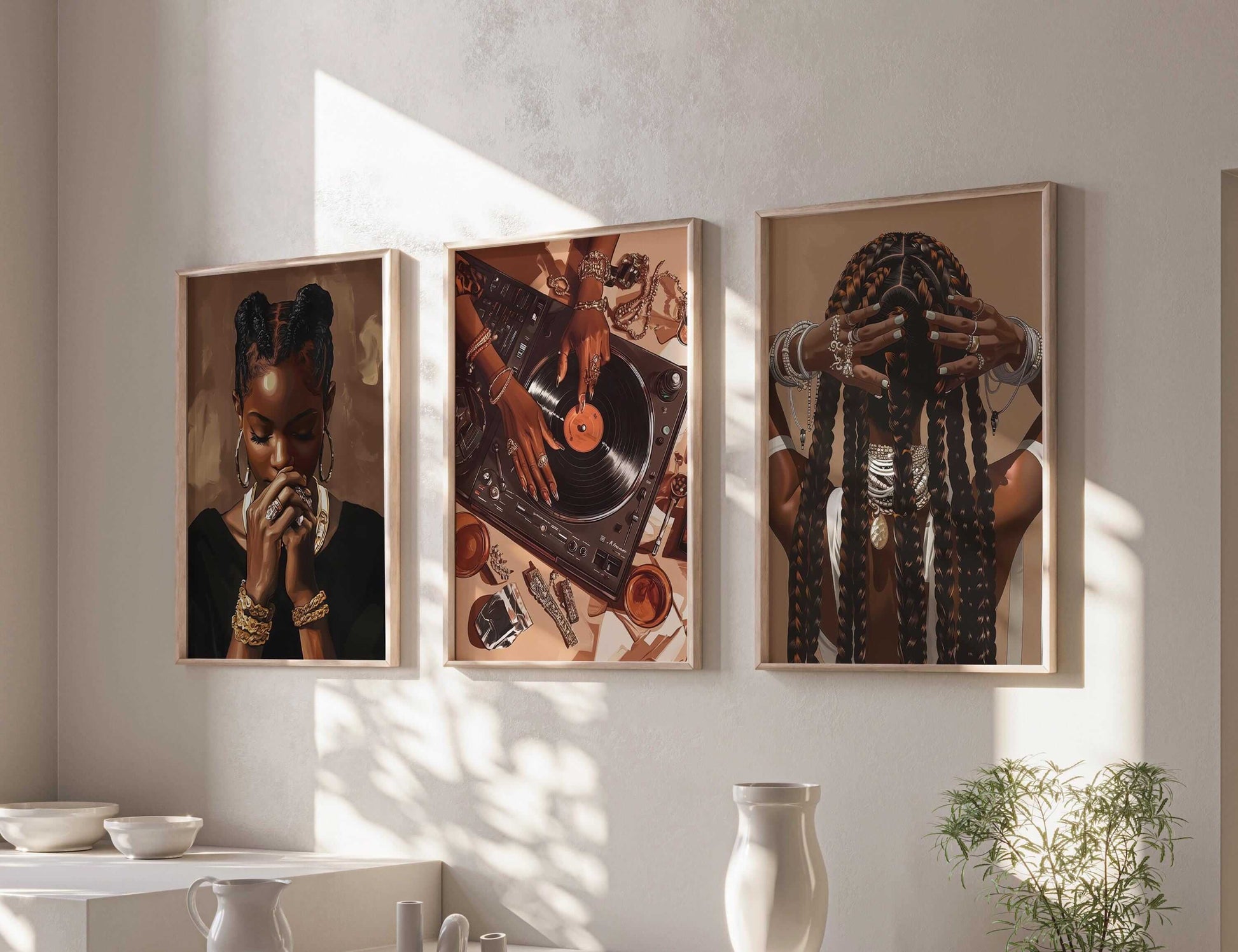 Black Woman Art Poster Set of 3 - Haus of Prints