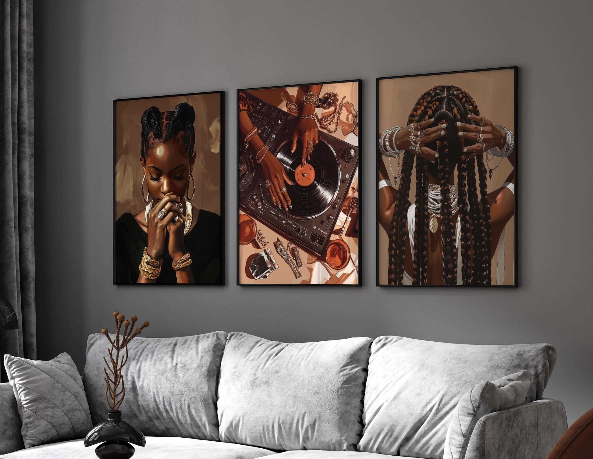 Black Woman Art Poster Set of 3 - Haus of Prints