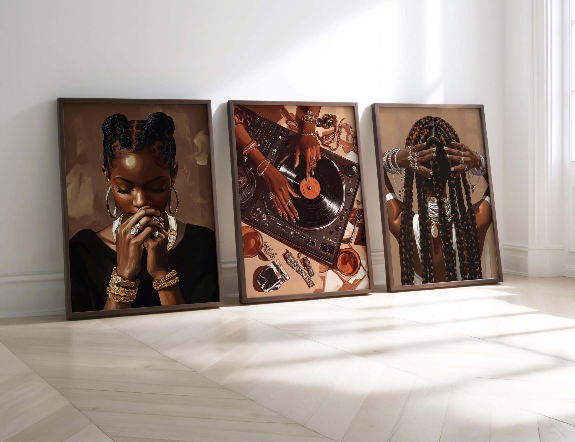 Black Woman Art Poster Set of 3 - Haus of Prints