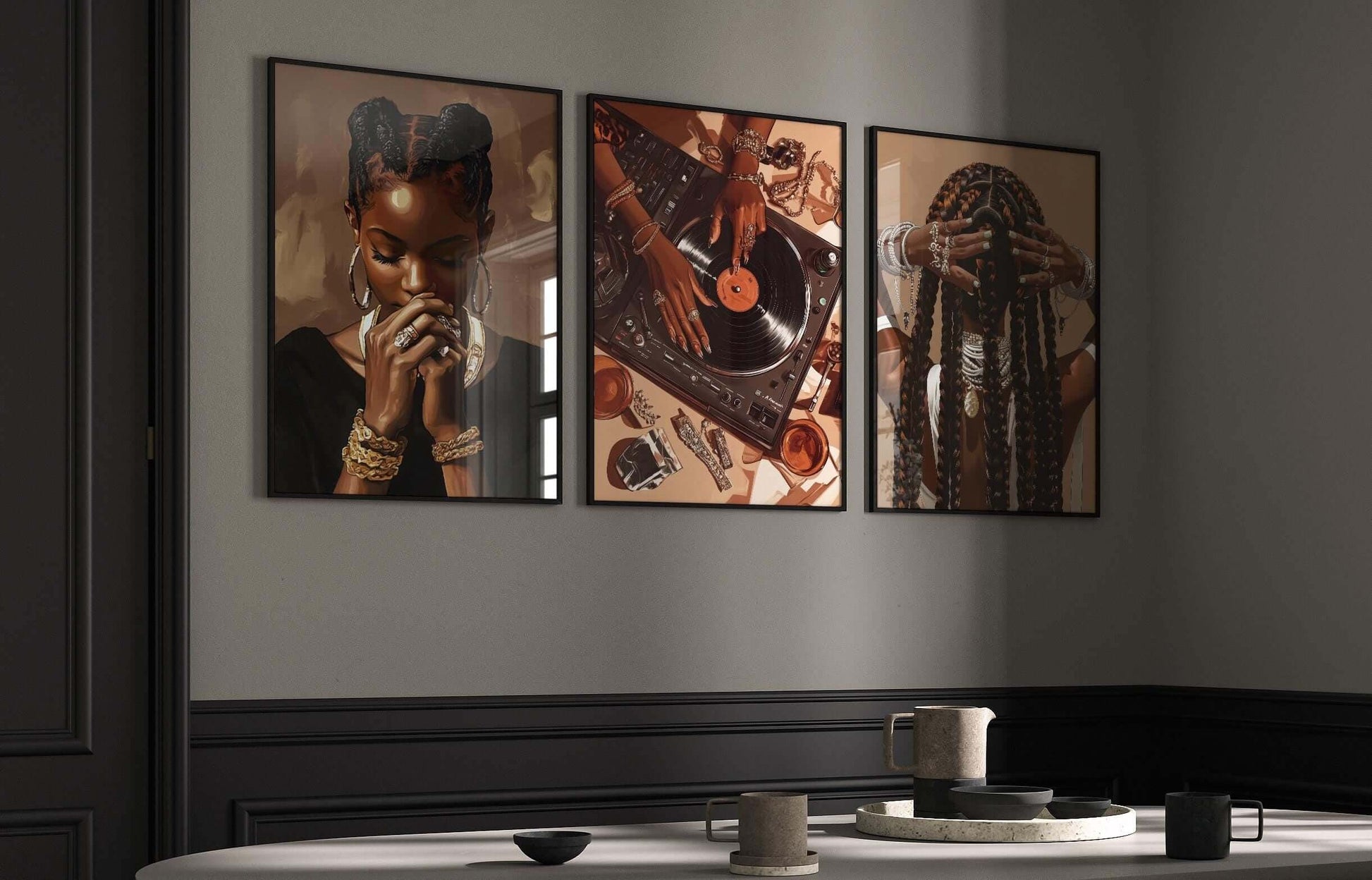 Black Woman Art Poster Set of 3 - Haus of Prints