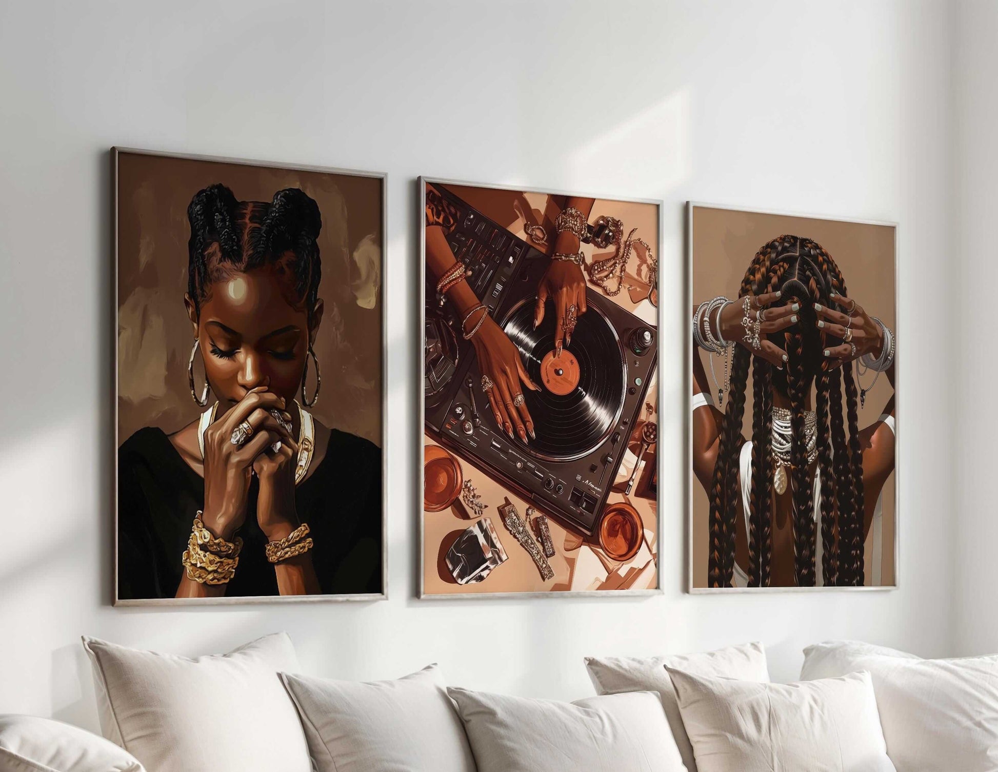 Black Woman Art Poster Set of 3 - Haus of Prints
