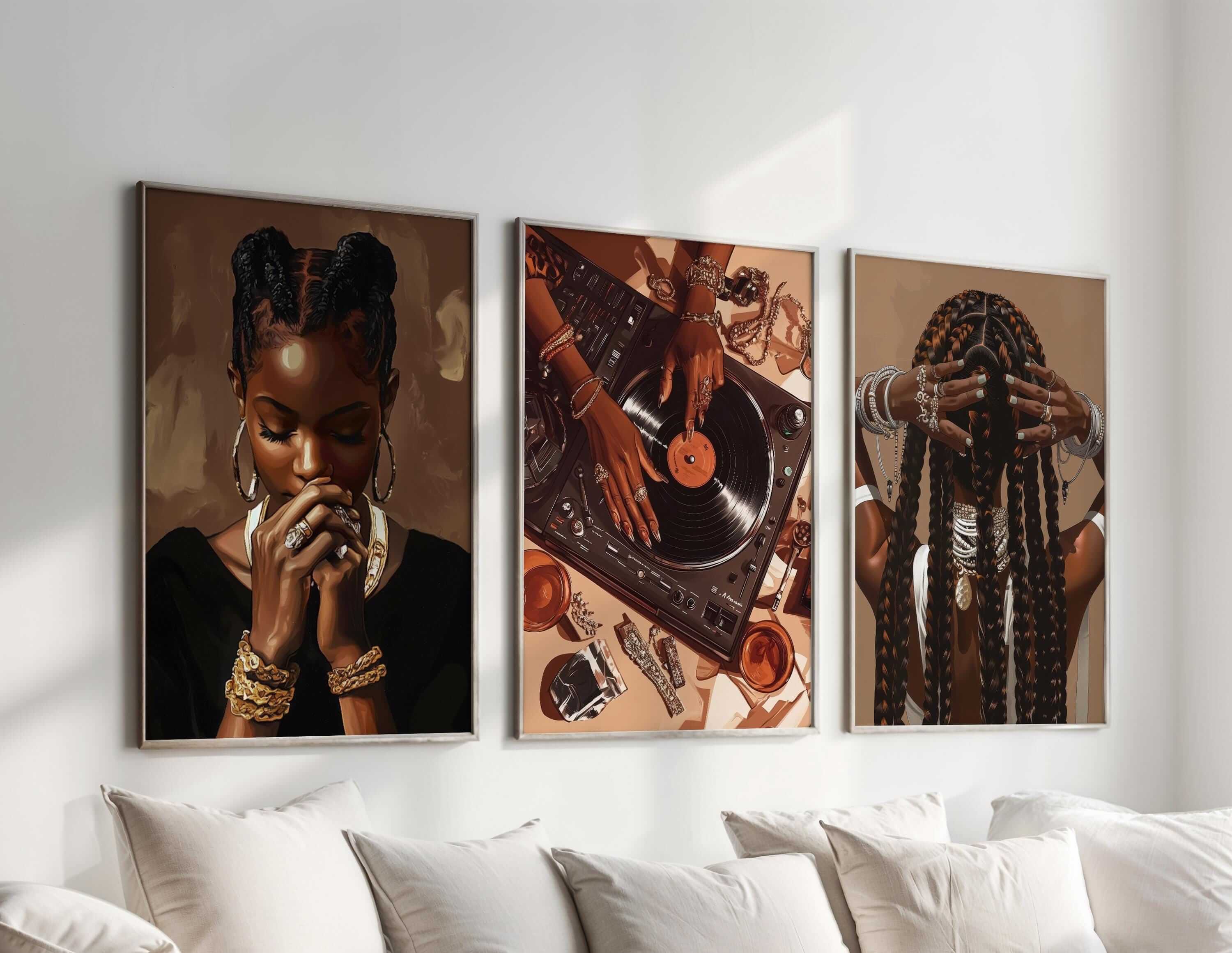 Black Woman Art Poster Set of 3 - Haus of Prints