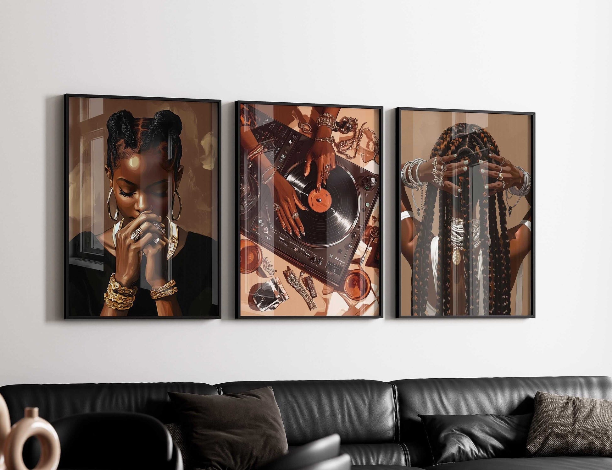 Black Woman Art Poster Set of 3 - Haus of Prints
