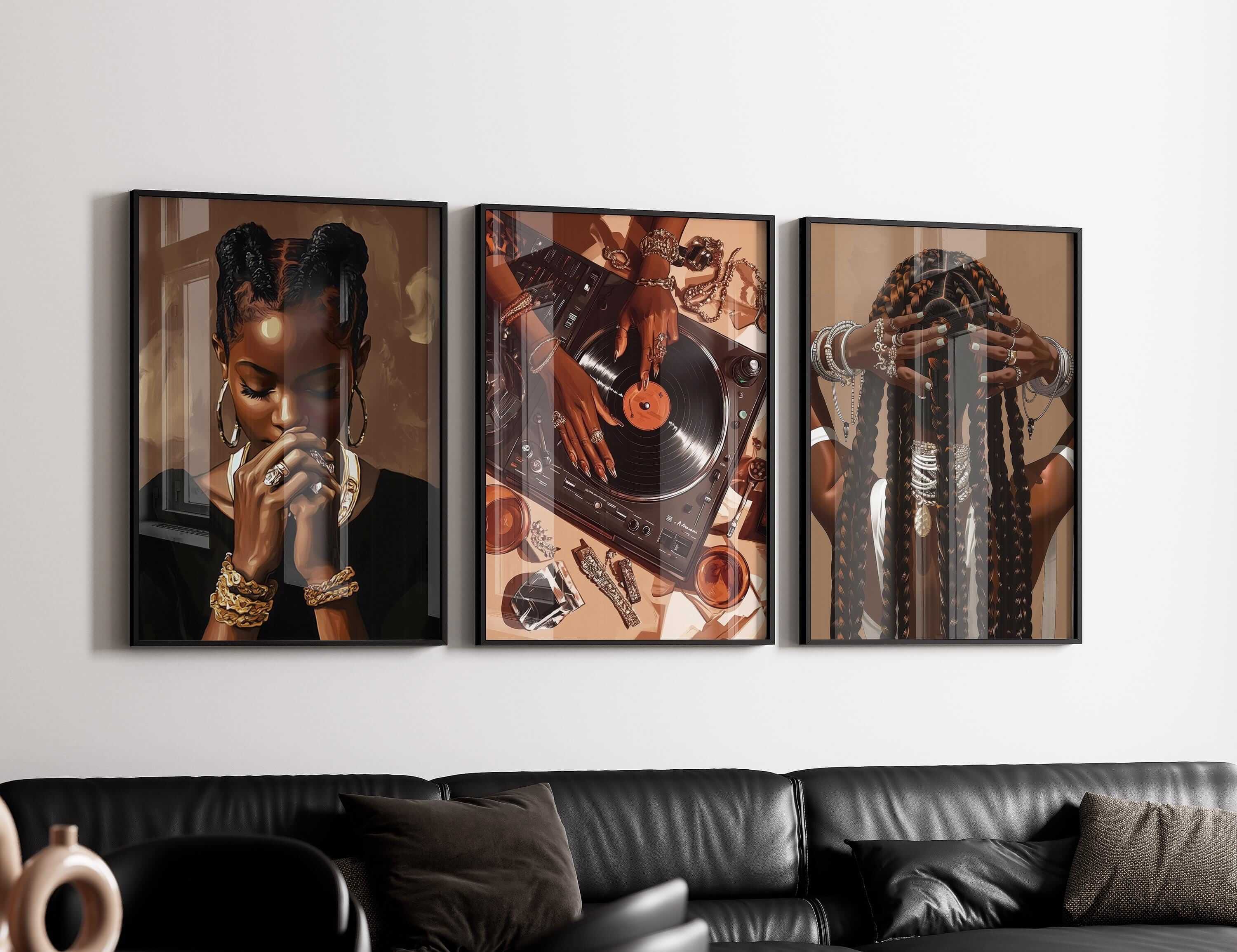 Black Woman Art Poster Set of 3 - Haus of Prints