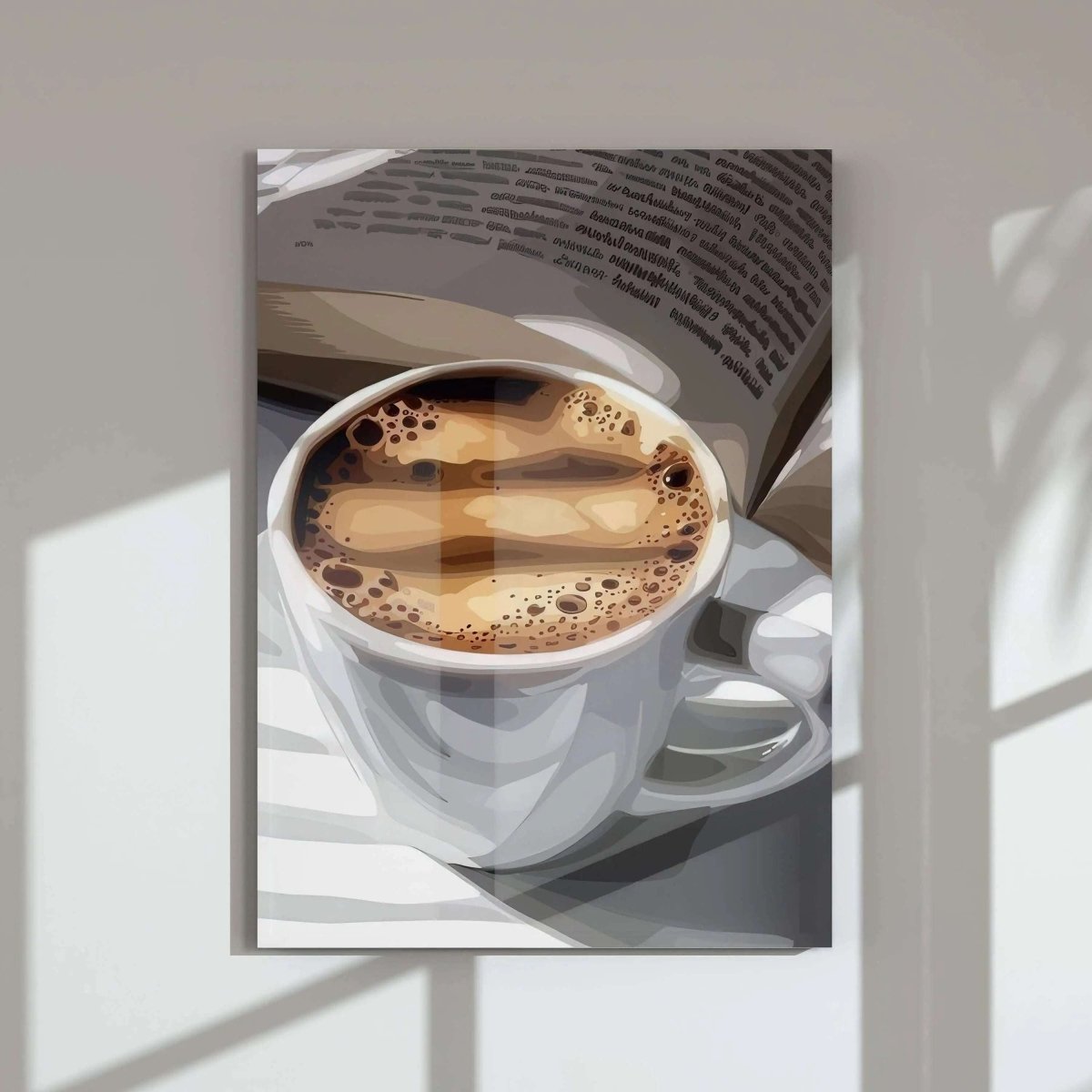 Afrocentric digital wall art printable featuring a coffee cup and open book in warm tones, ideal for modern living room decor — Haus of Prints.