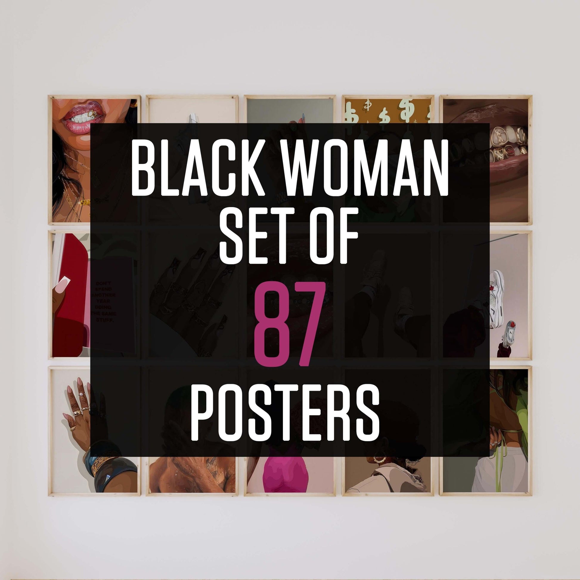Black Woman Art Set of 87 Digital Posters - Haus of Prints