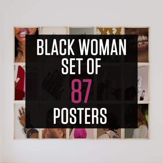 Black Woman Art Set of 87 Digital Posters - Printable Wall Art by Haus of Prints