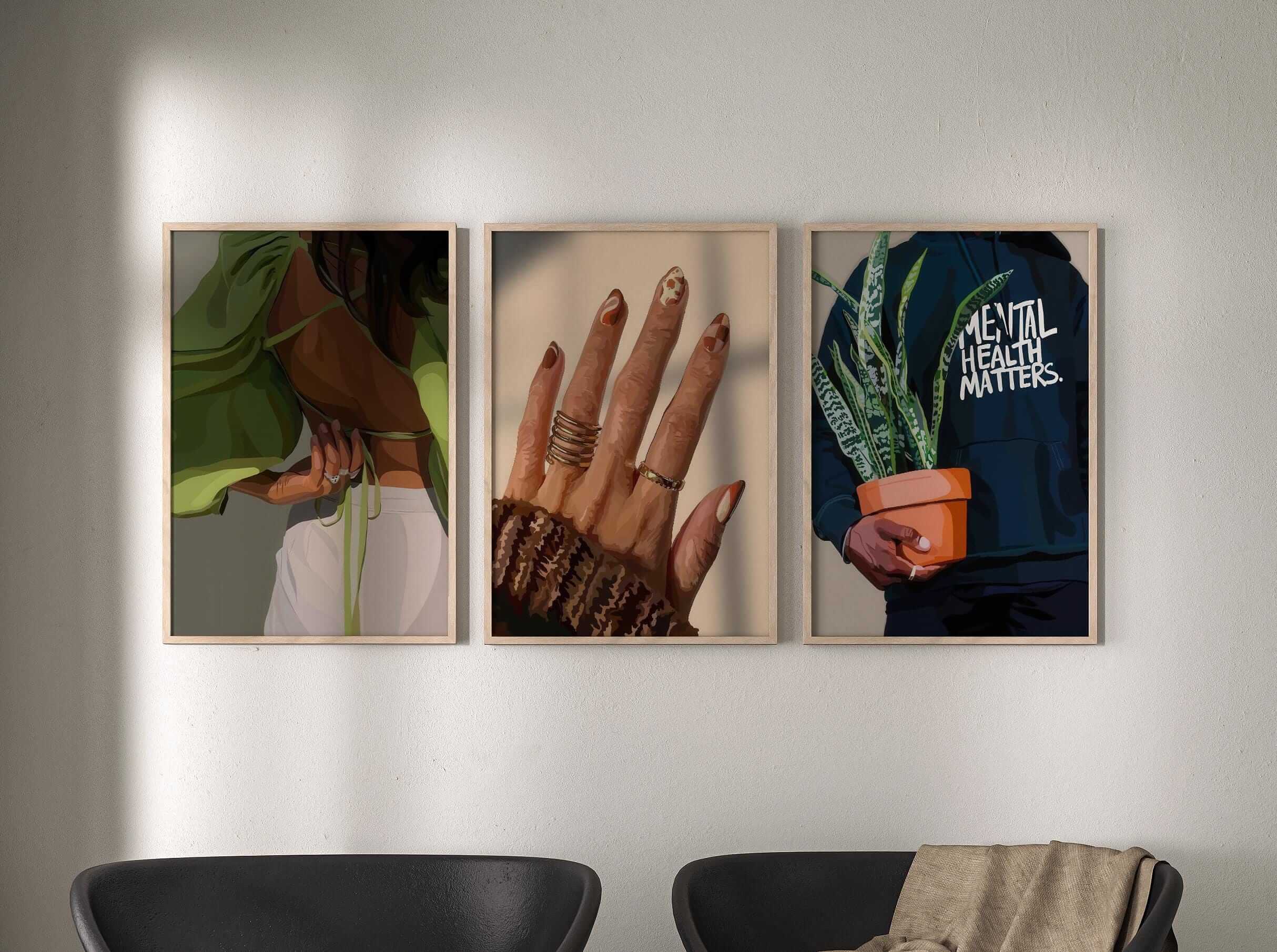 Black Woman Wall Art Prints Set of 6 - Haus of Prints