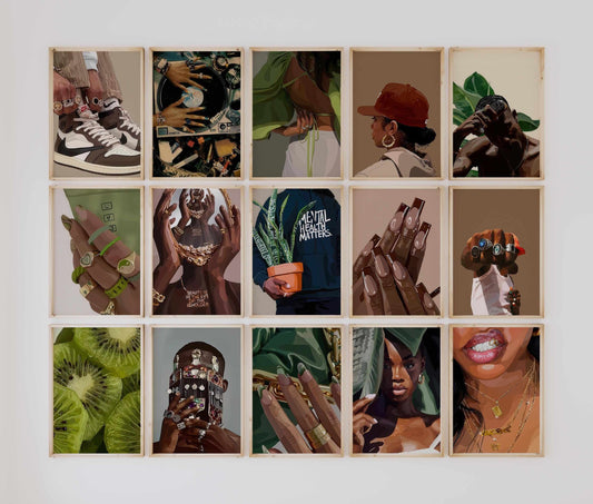 Black Woman Wall Art Set of 15 - Printable Wall Art by Haus of Prints
