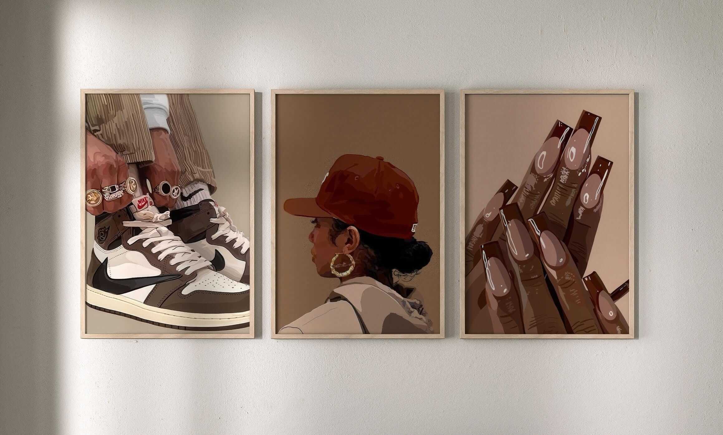 Black Woman Wall Art Set of 15 - Haus of Prints