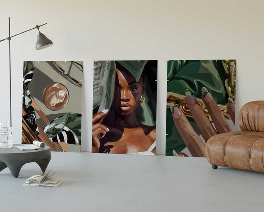 Black Woman Wall Art Set of 3 - Printable Wall Art by Haus of Prints