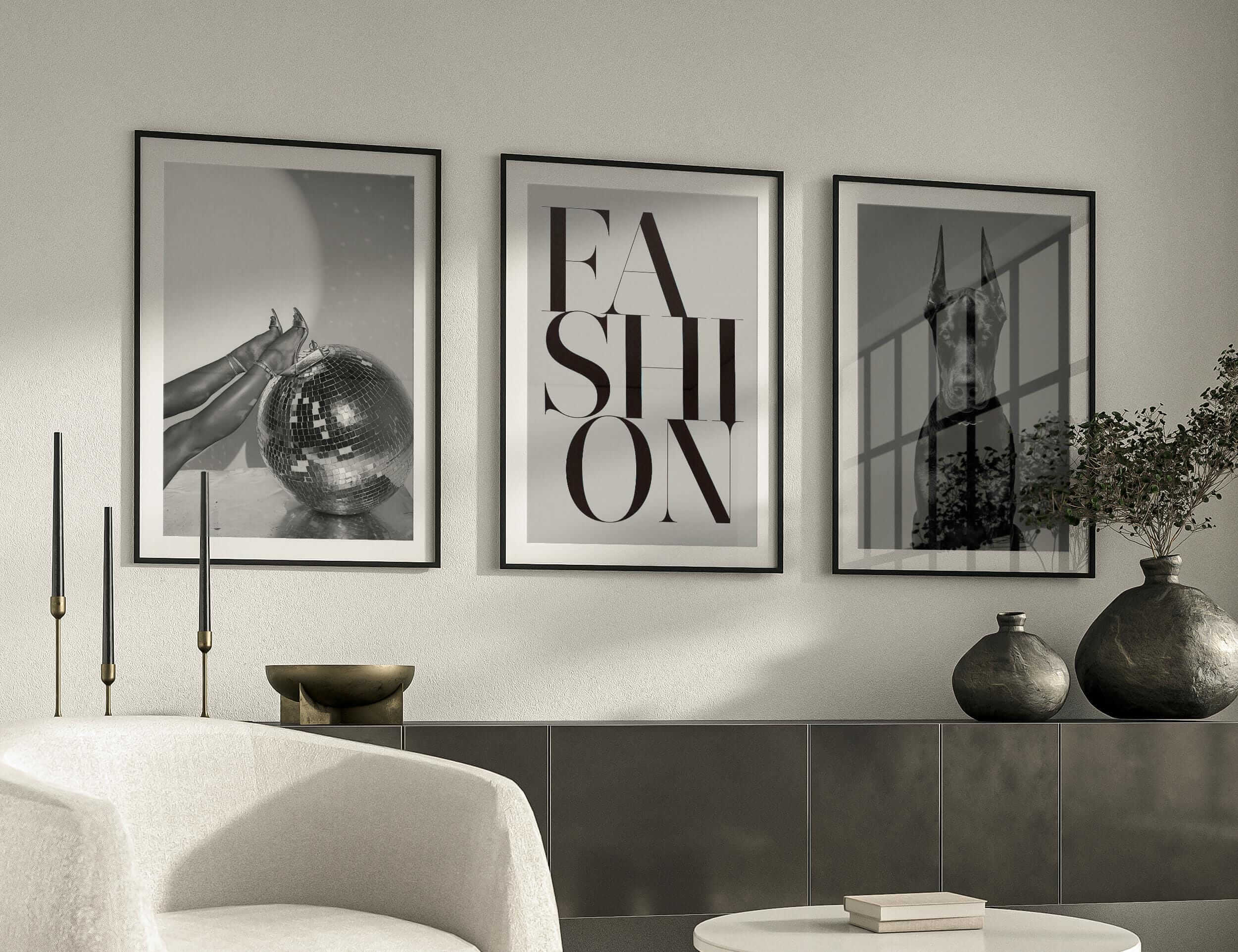 Black and White Designer Wall Art Set of 6 - Haus of Prints