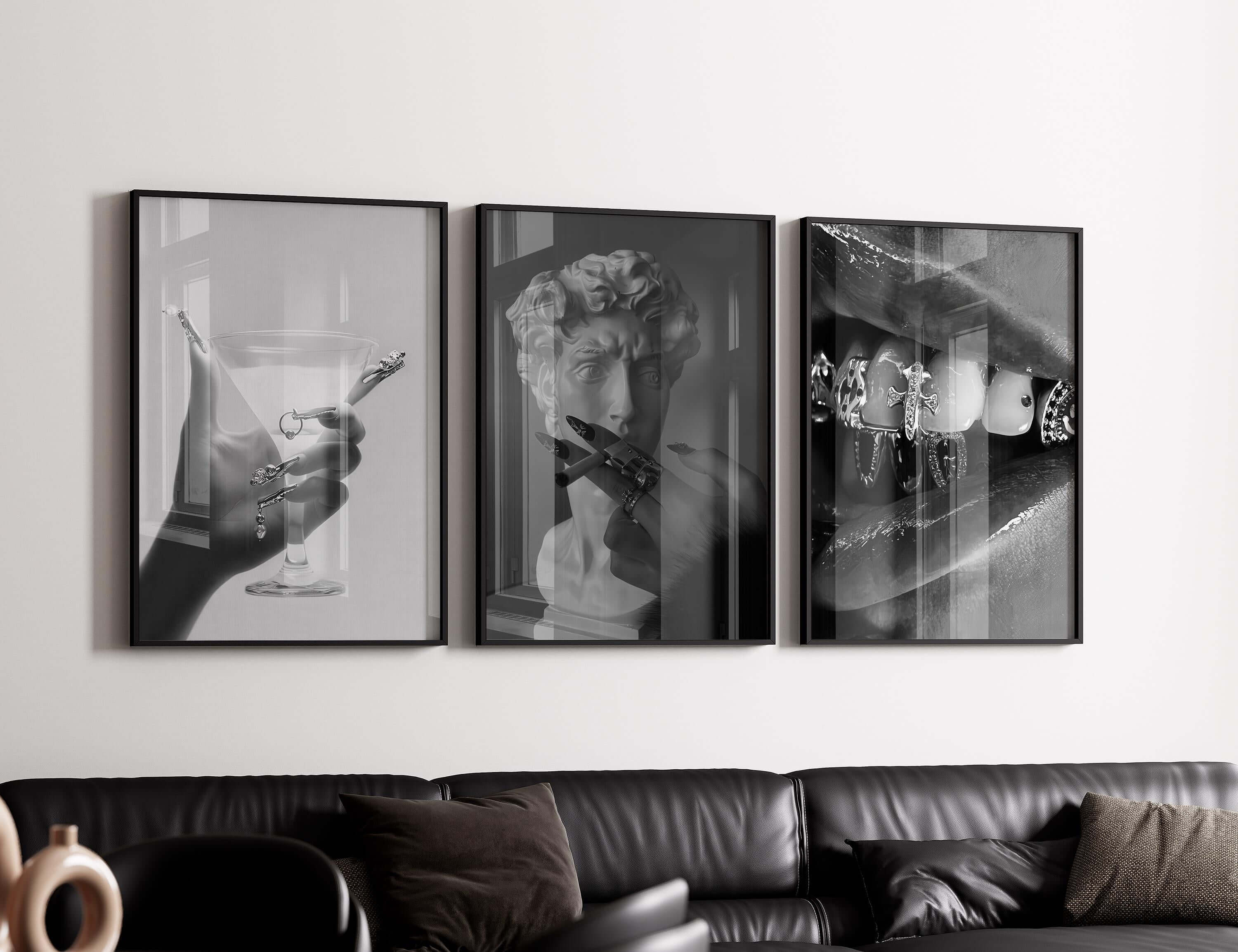 Black and White Designer Wall Art Set of 6 - Haus of Prints