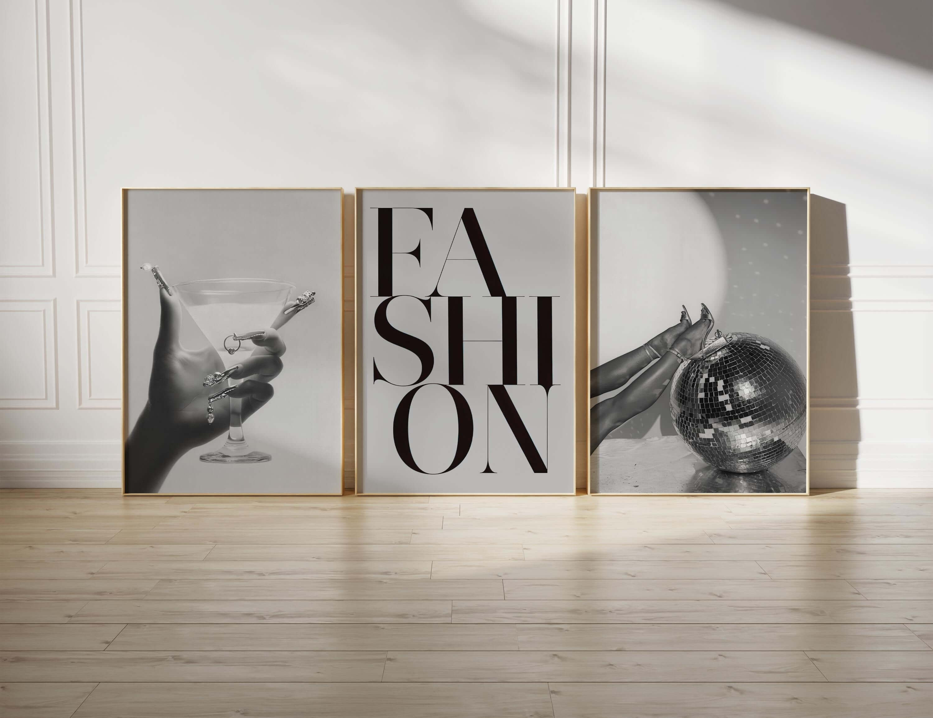 Black and White Designer Wall Art Set of 6 - Haus of Prints