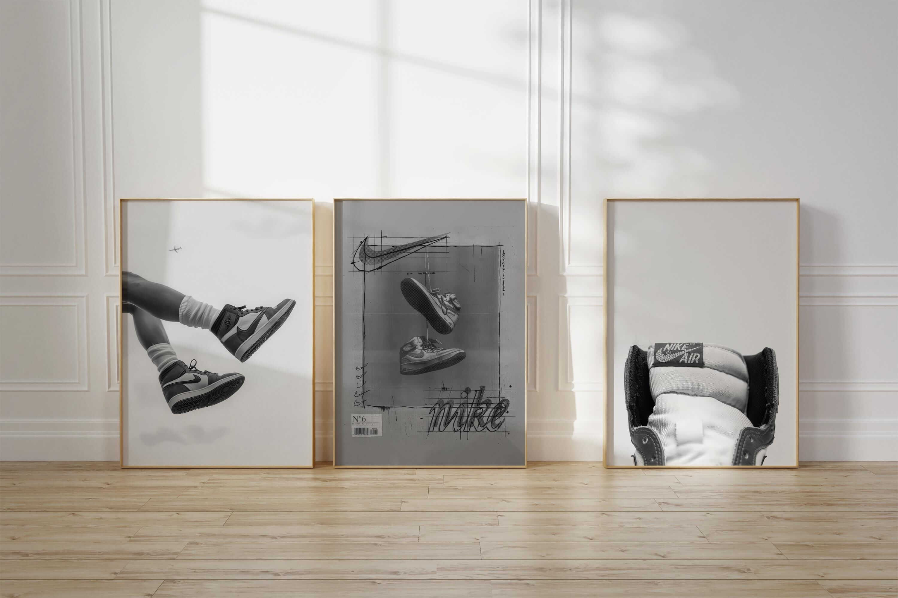 Black and White Sneaker Poster Set of 3 - Haus of Prints