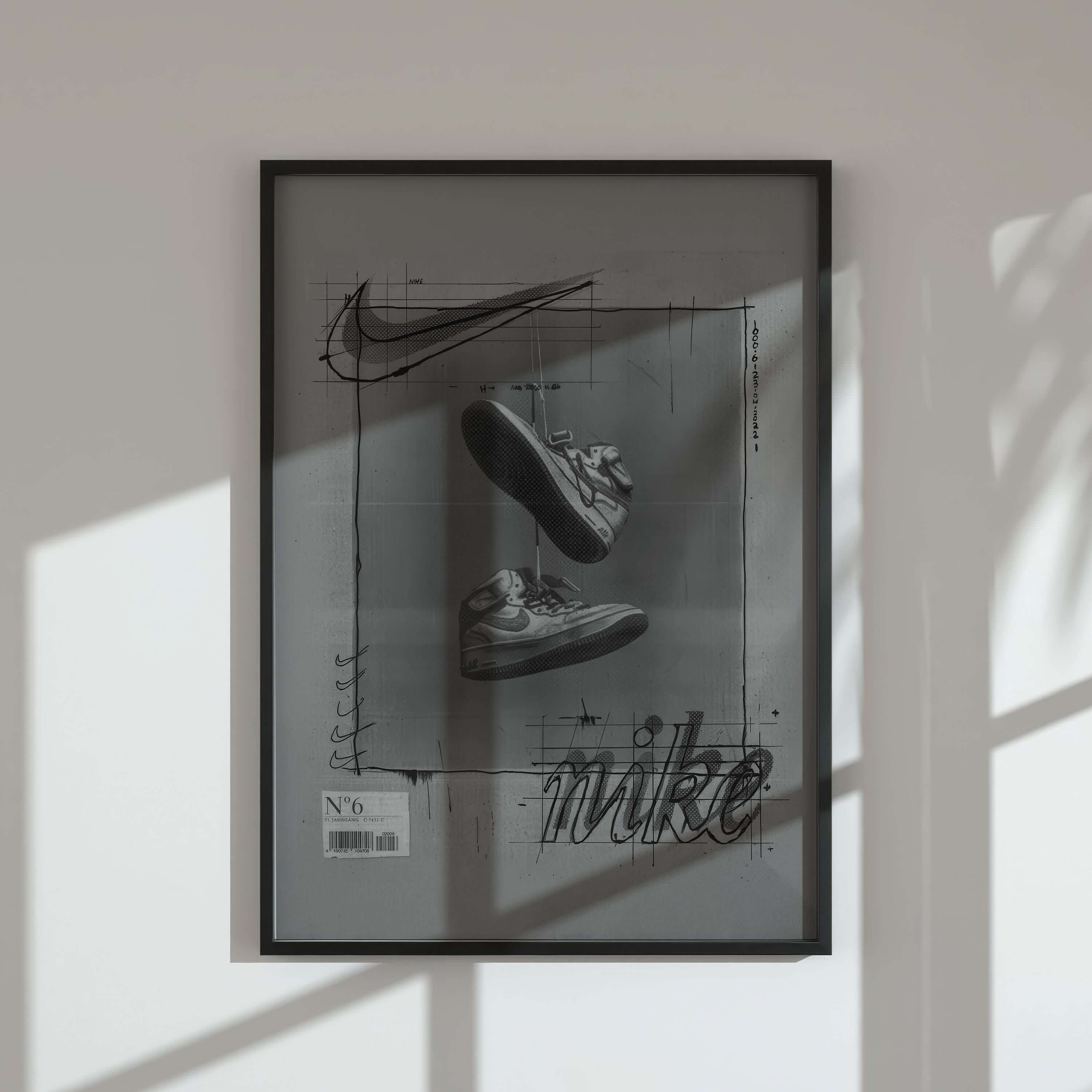 Black and White Sneaker Poster Set of 3 - Haus of Prints